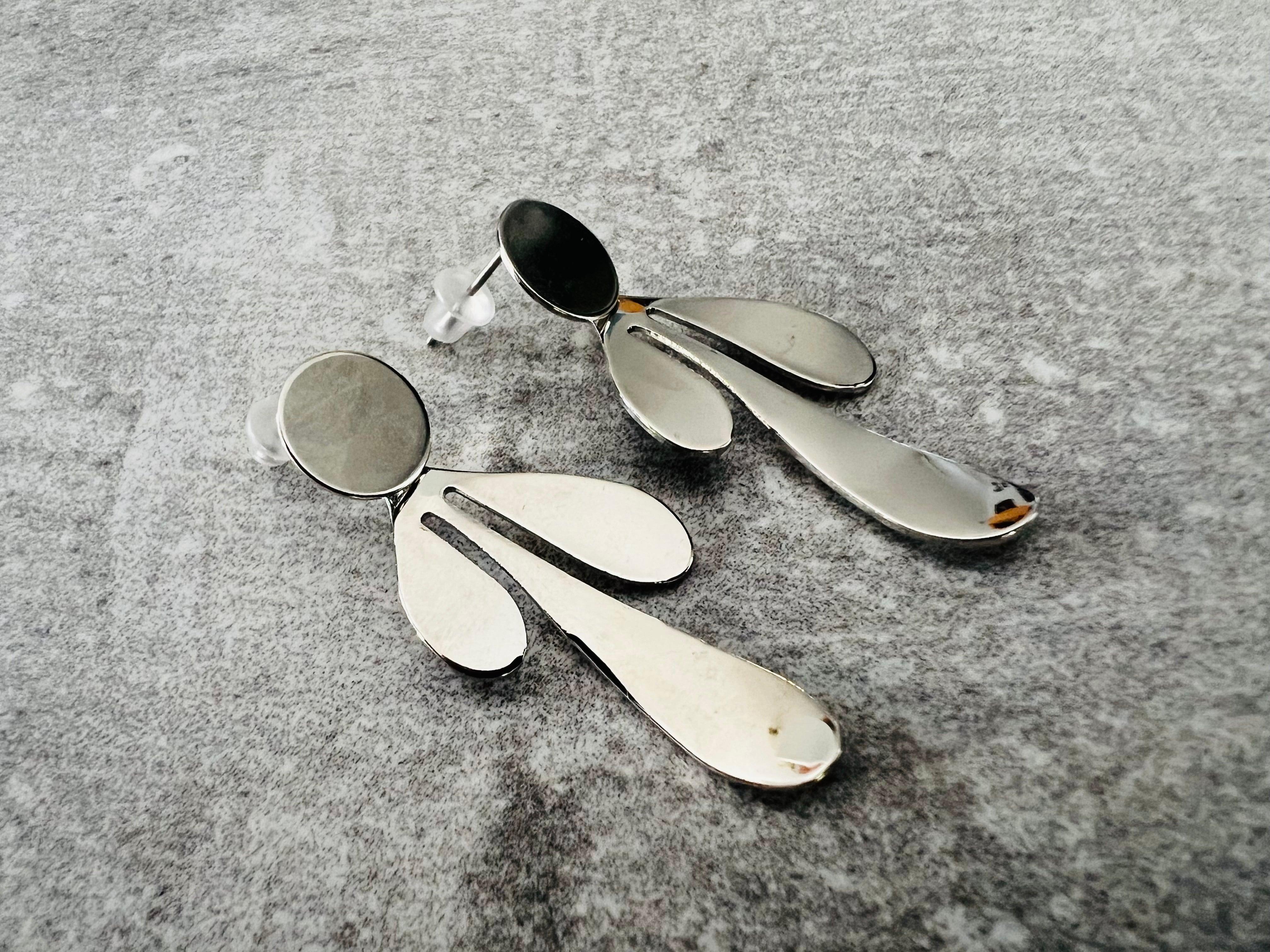 Boucles d’oreilles NOEMI gouttes argentées - Créations Uniques