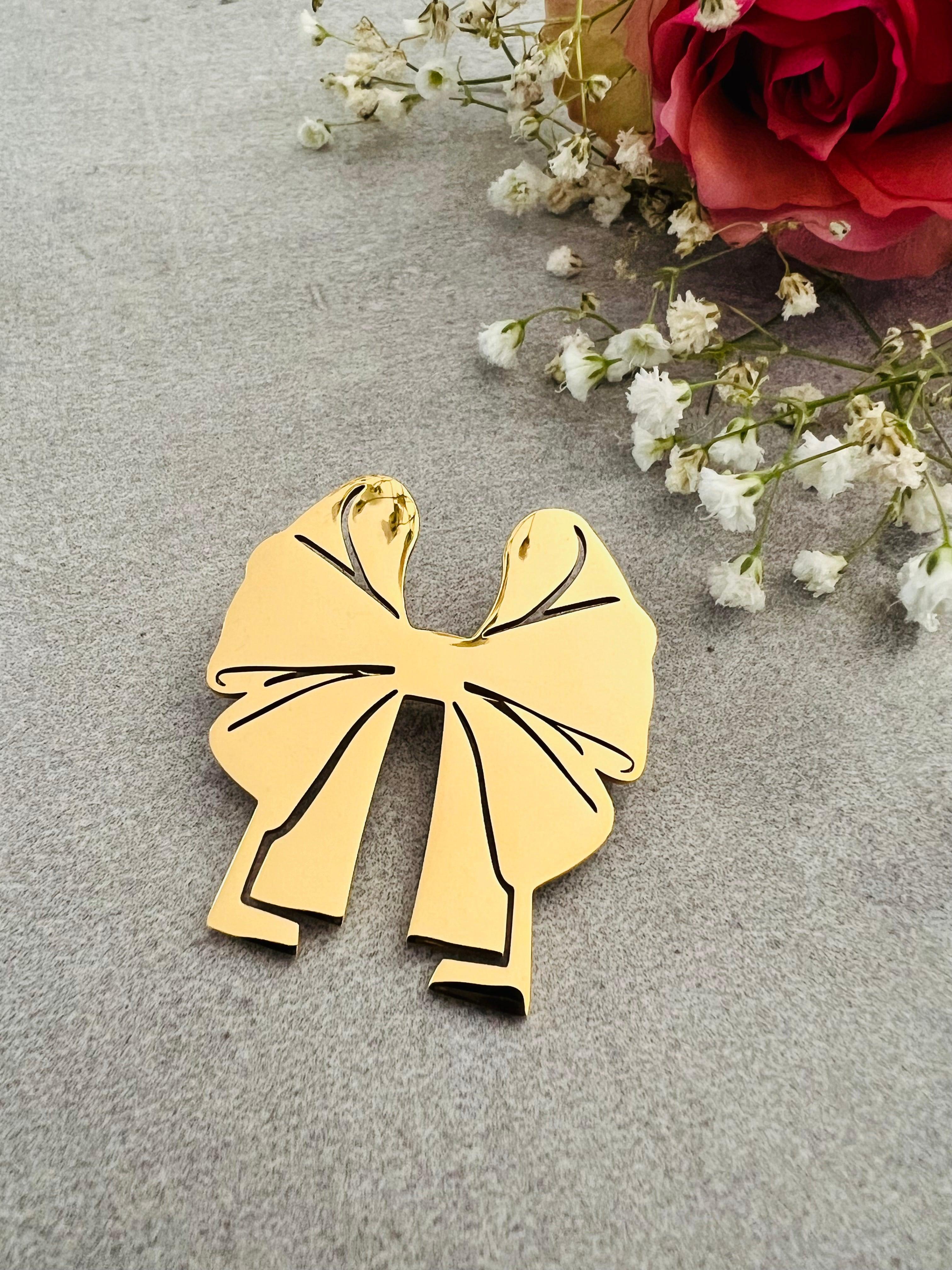 Broche NOEUD doré - Créations Uniques