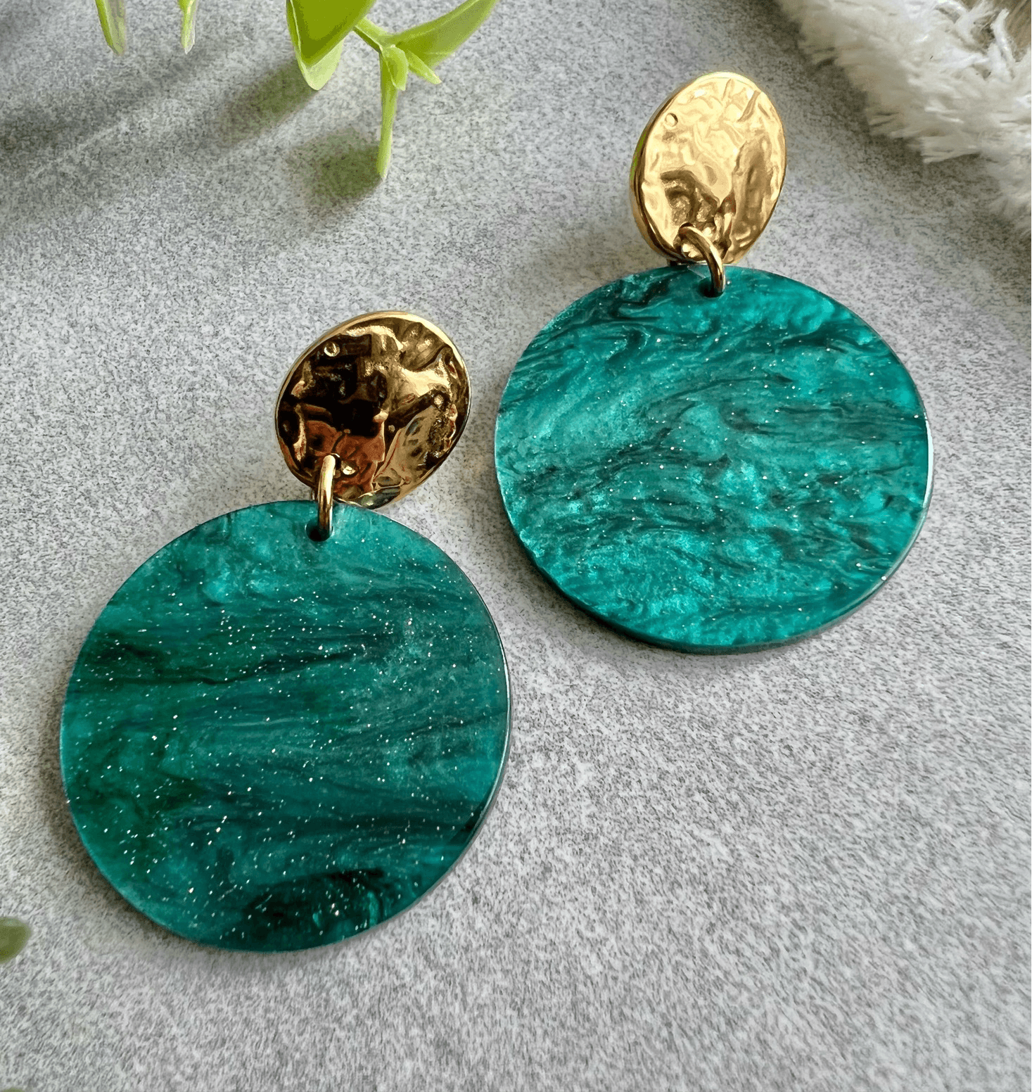 Boucles d’oreilles ZELIE résine - Créations Uniques