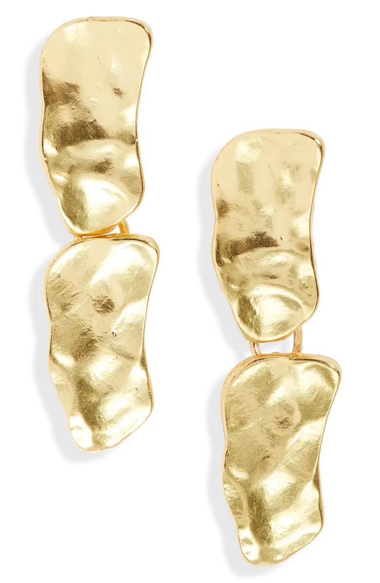 E57040 Boucles d'oreilles pendantes pavés - Karine Sultan - Créations Uniques