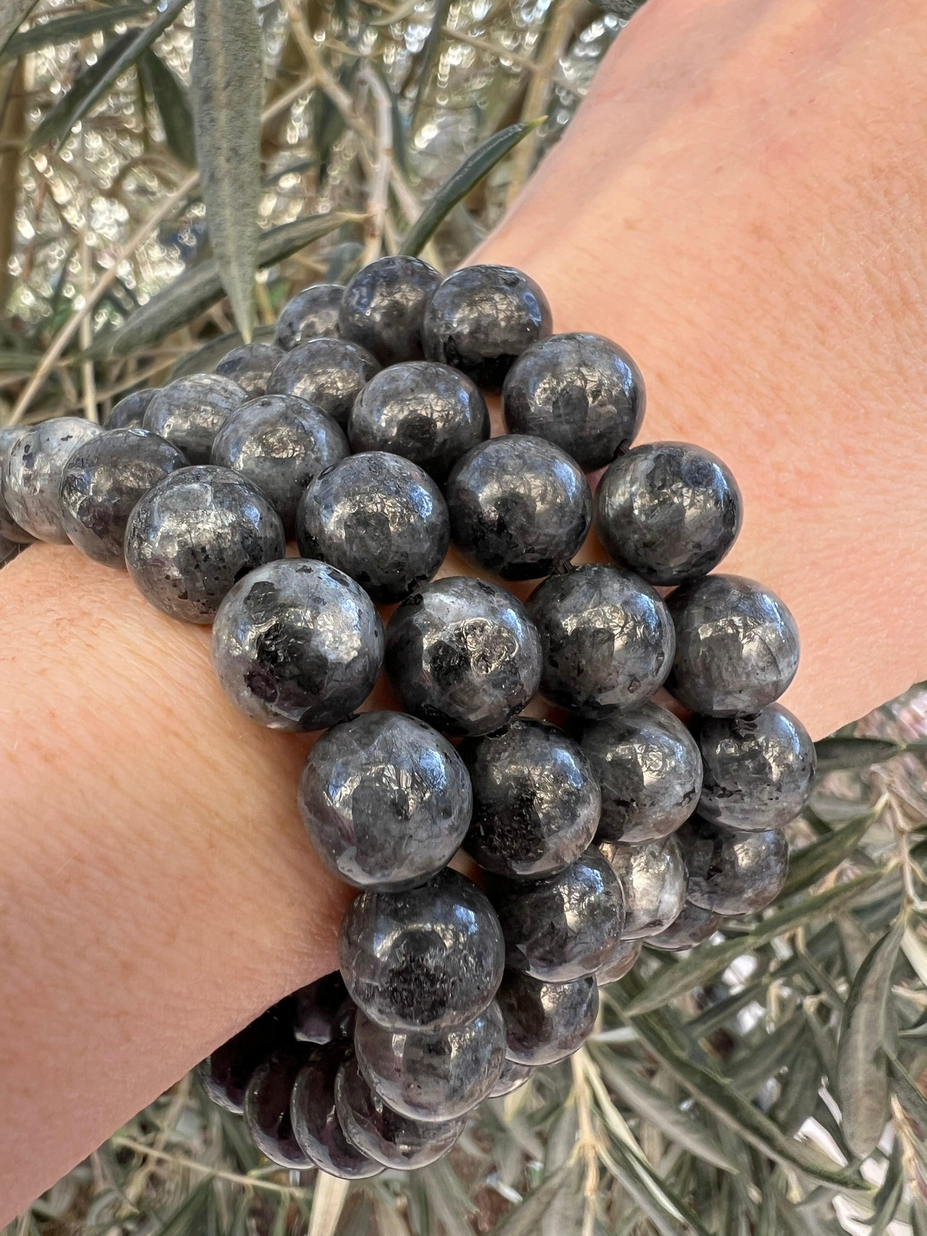 Bracelet perles GRIS FONCÉ - Créations Uniques