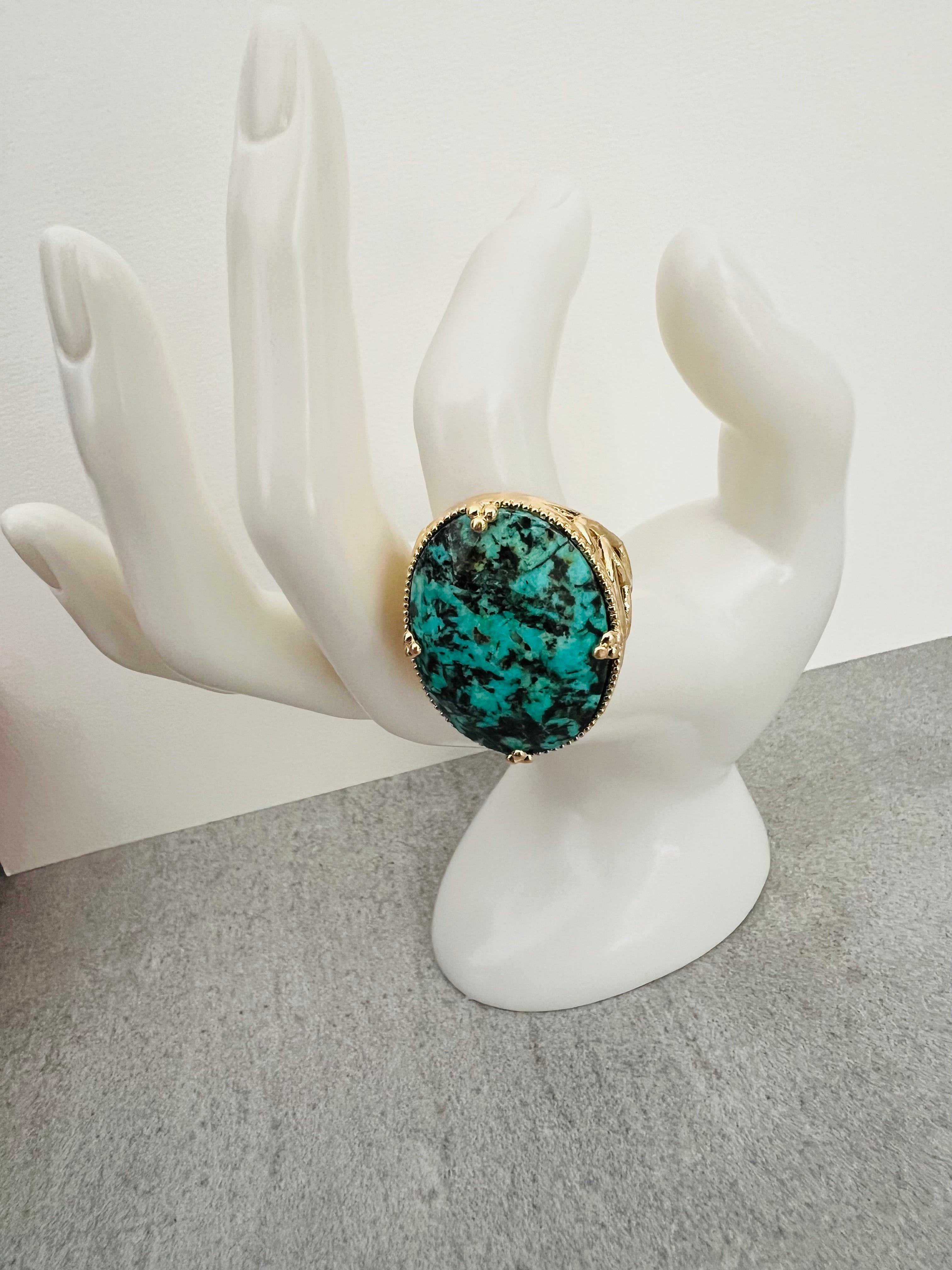 Bague ANTONELA bleu turquoise - Créations Uniques