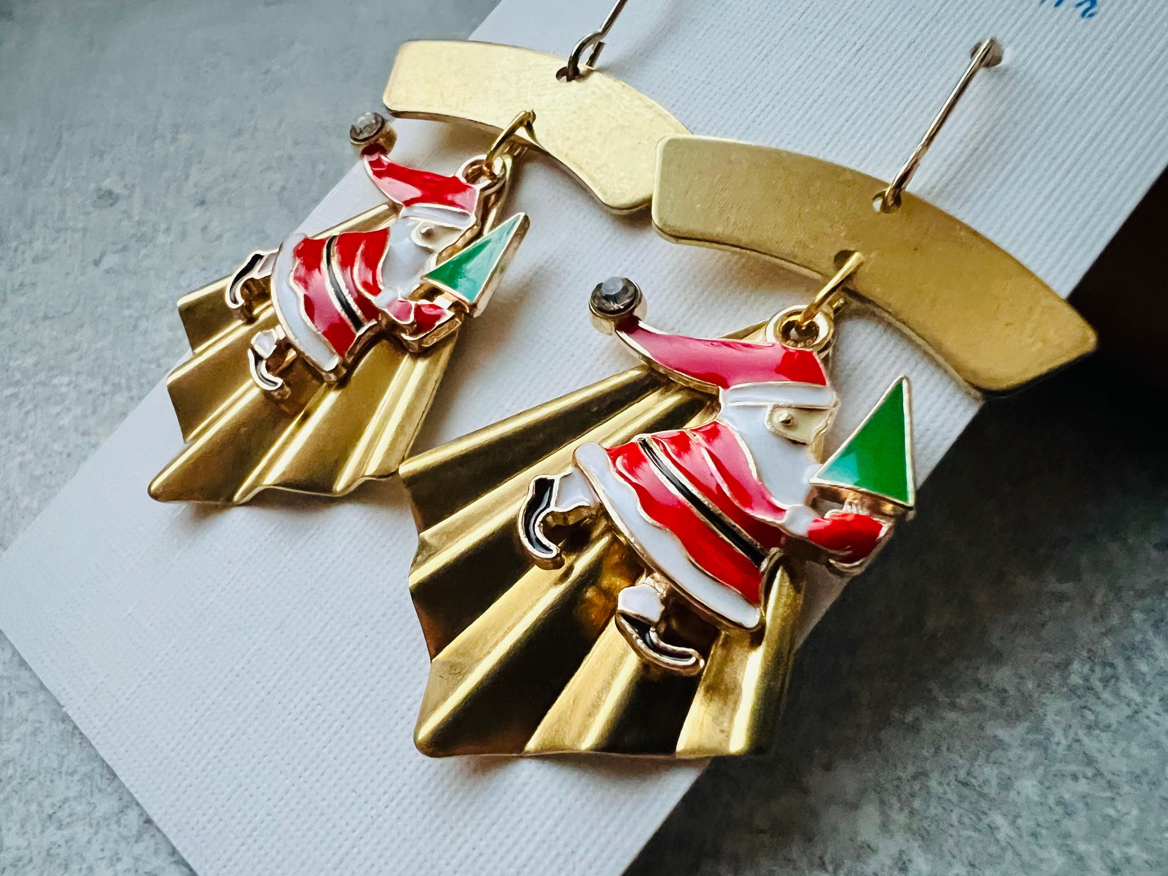 Boucles d’oreilles ADRIENNE thème Noël - Créations Uniques - Créations Uniques