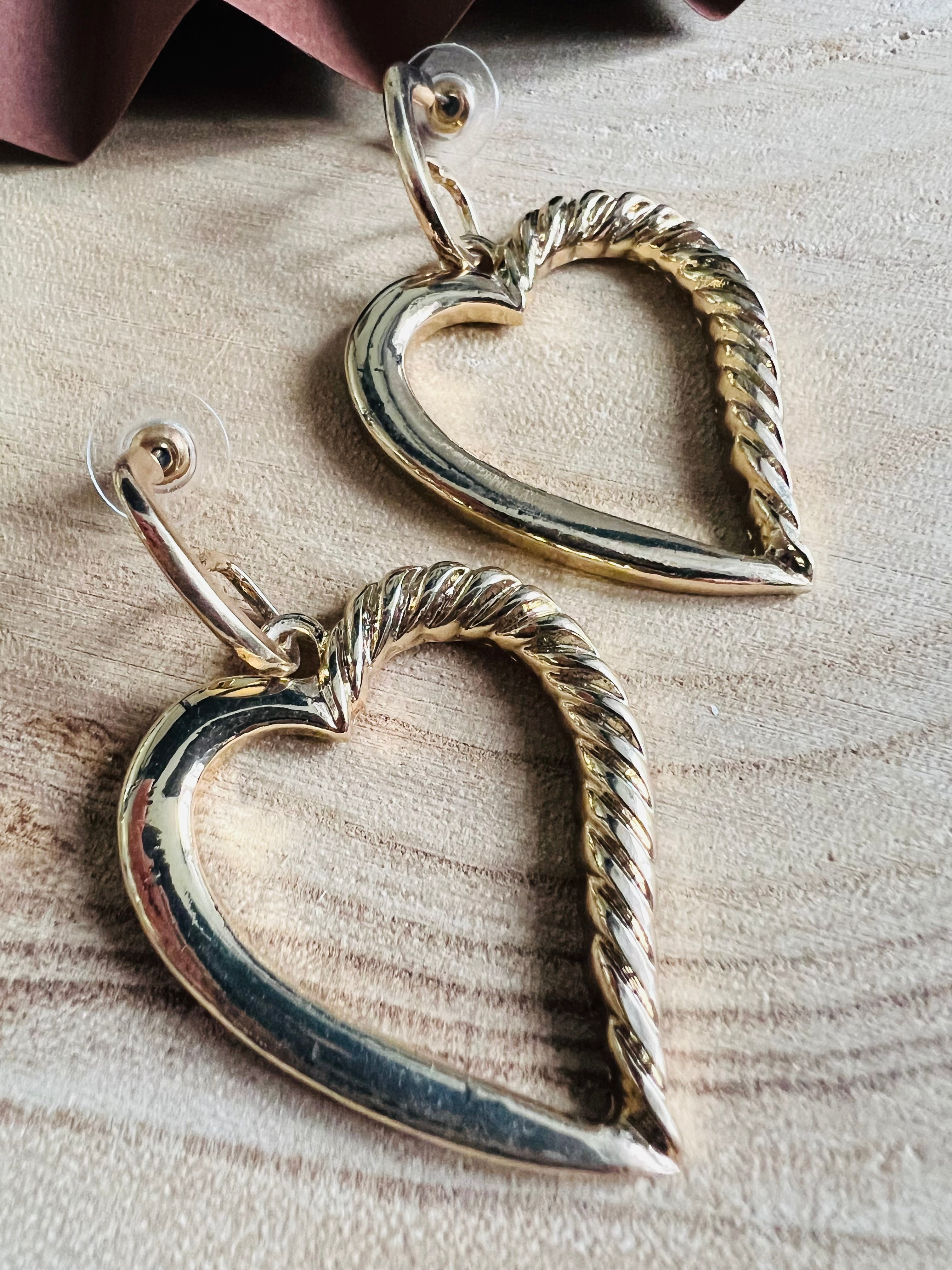 Boucles d’oreilles COLINE coeurs dorés - Créations Uniques