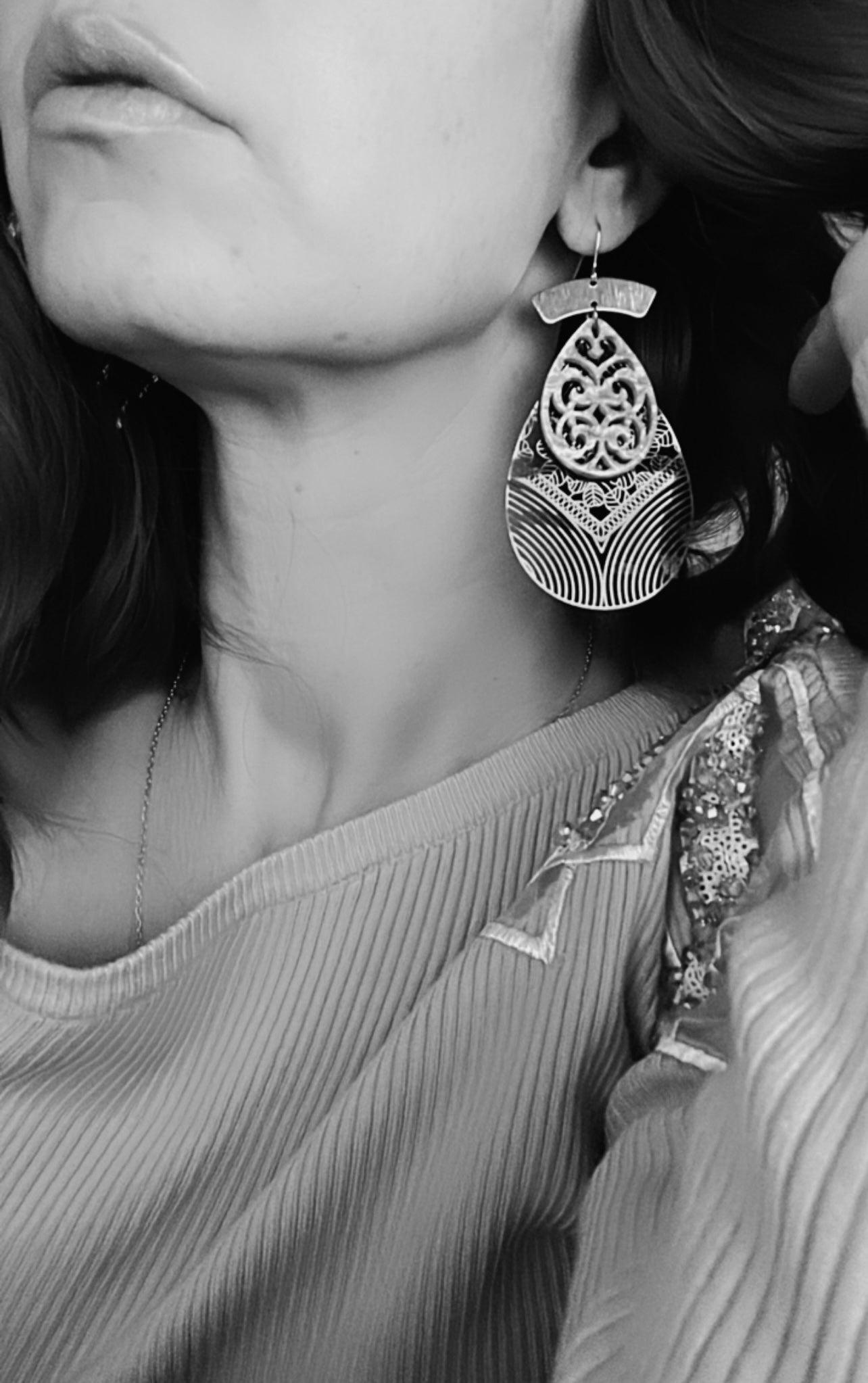 Boucles d’oreilles PERLA style bohème - Créations Uniques - Créations Uniques