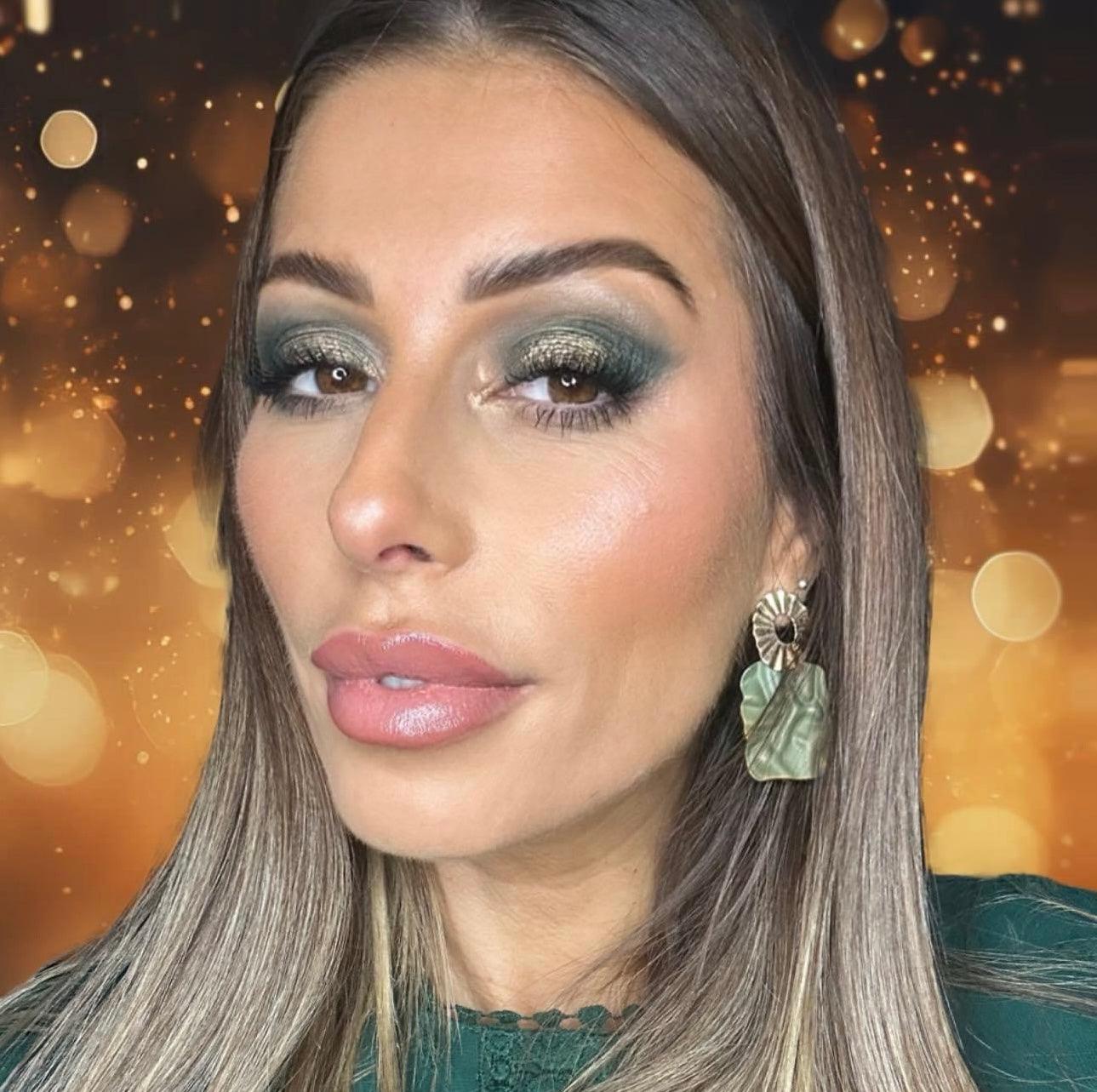 Boucles d’oreilles rectangles kaki DAPHNÉ - Créations Uniques