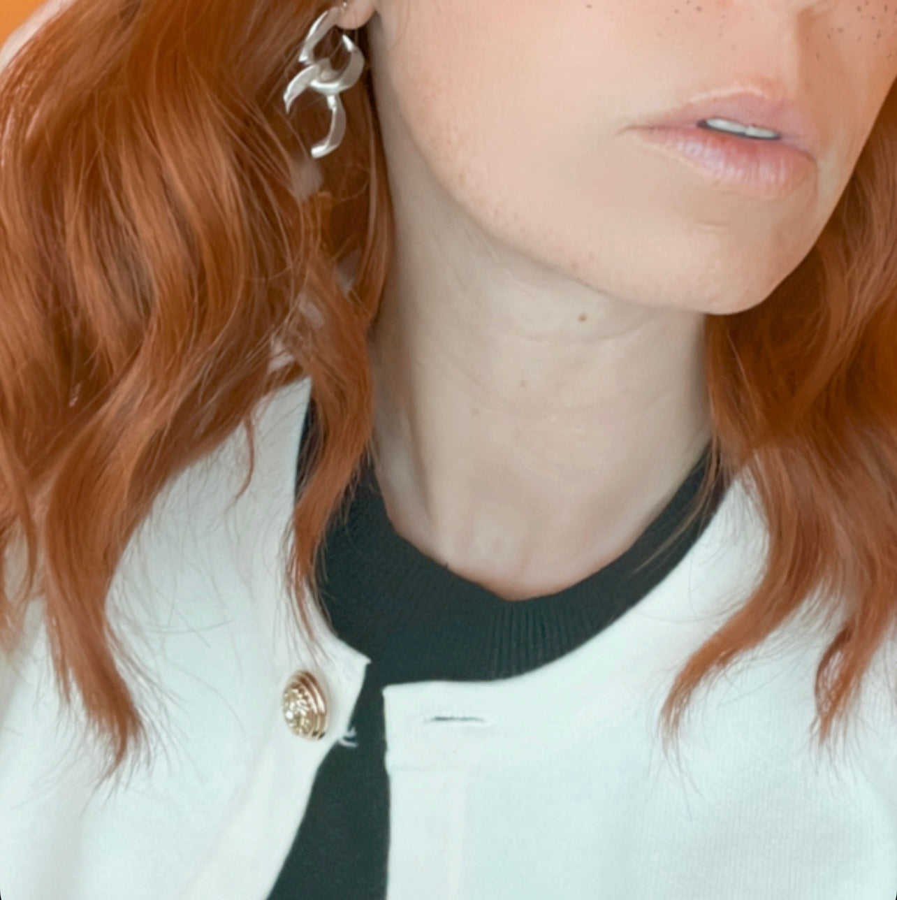 E69026 Boucles d'oreilles grosse maille gourmette - Karine Sultan - Créations Uniques