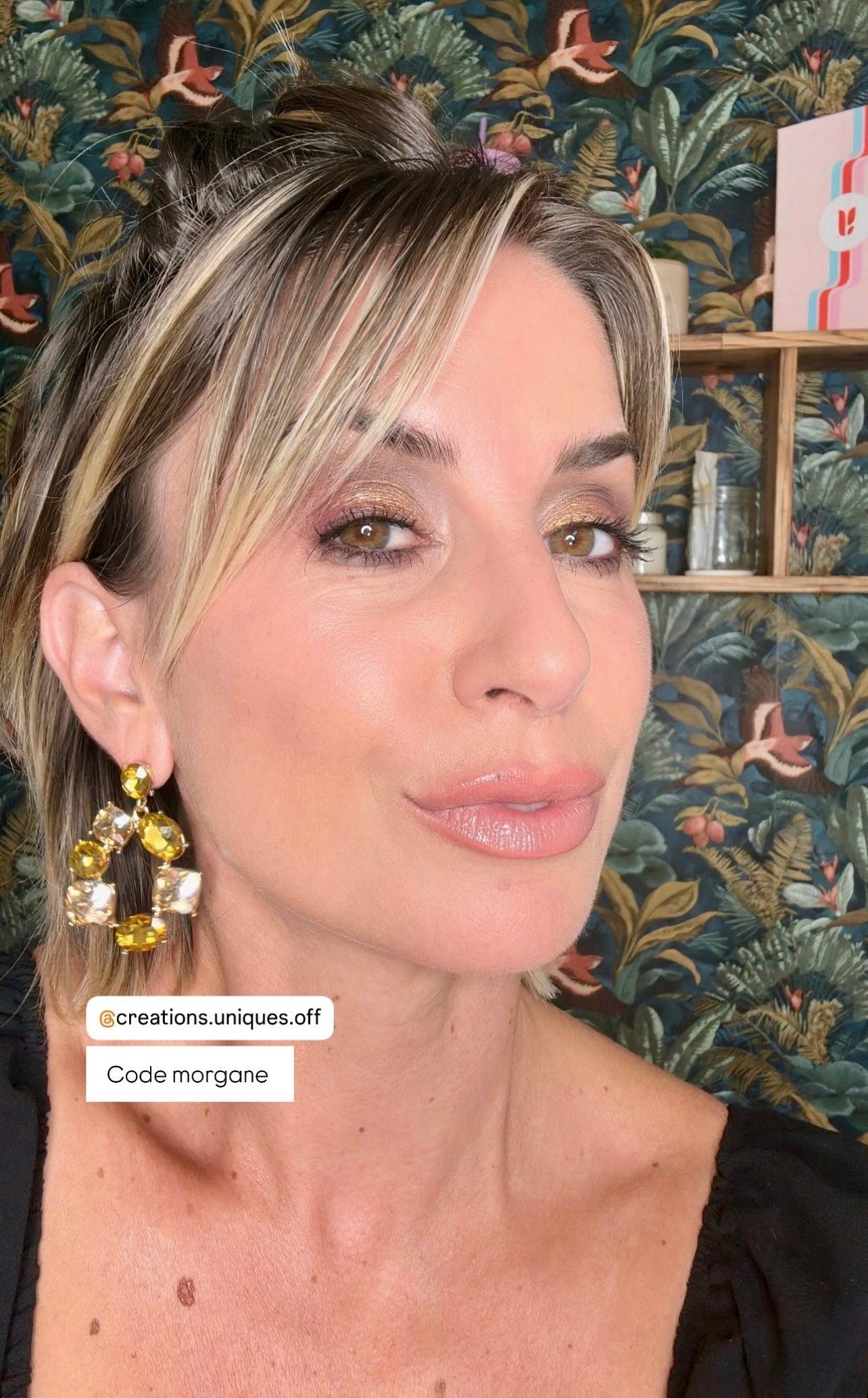 Boucles d’oreilles SKYLAR jaunes brillantes - Créations Uniques