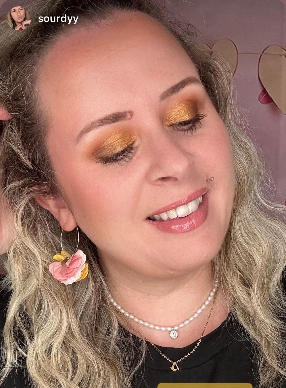 Boucles d’oreilles anneaux ovales BECKY pampilles tissu tricolore - Créations Uniques - Créations Uniques