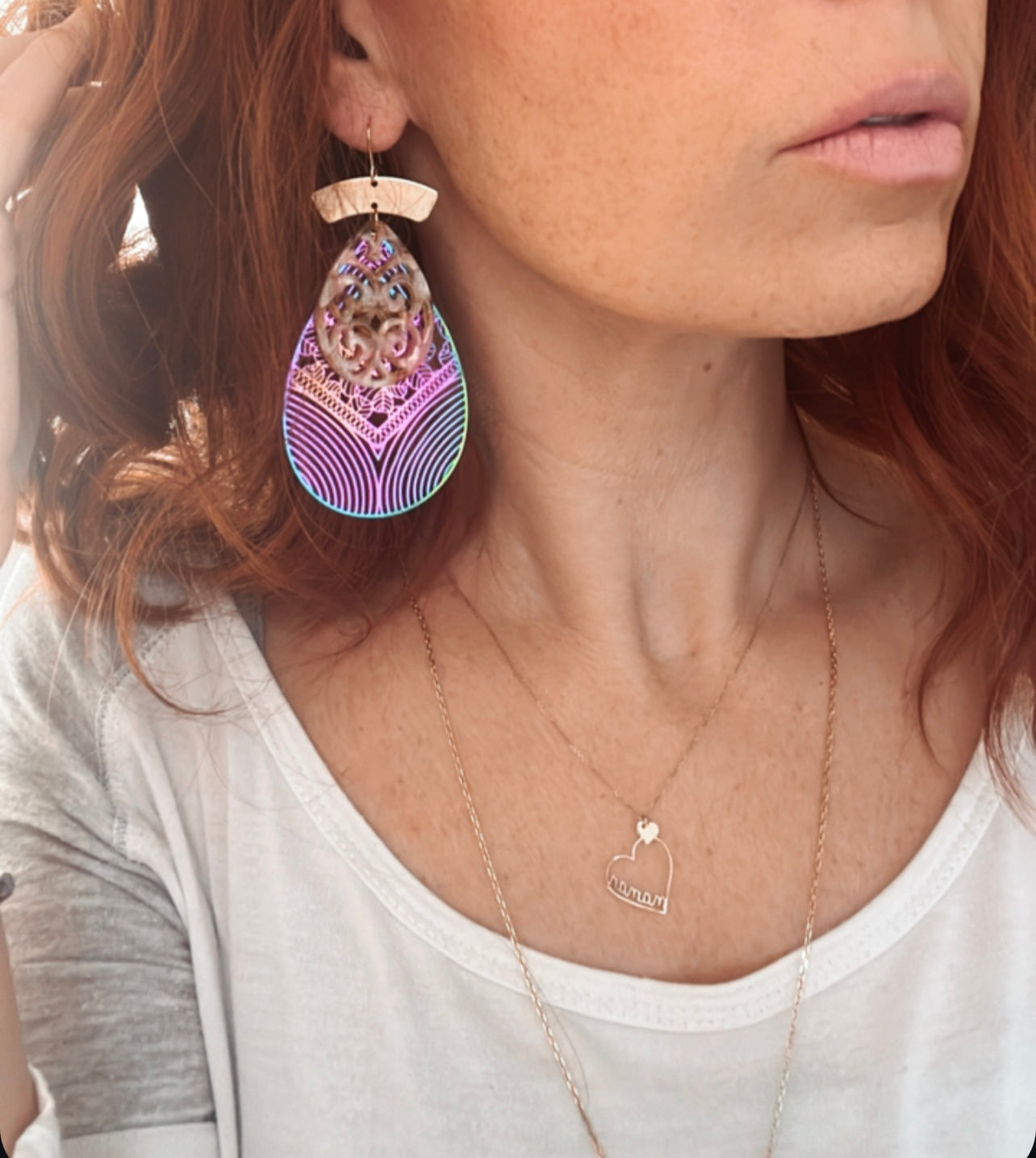 Boucles d’oreilles PERLA style bohème - Créations Uniques - Créations Uniques