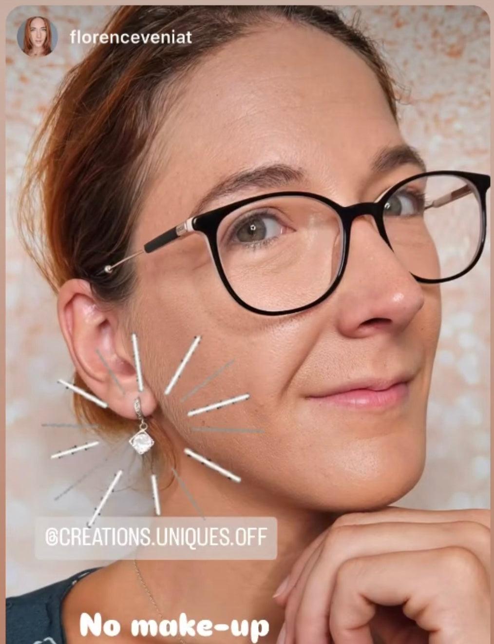 Boucles d’oreilles argentées CANDYCE mini strass - Créations Uniques