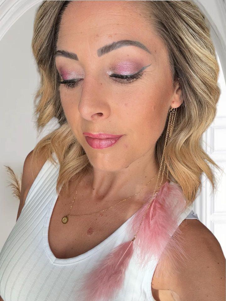 Boucle d’oreille NADEGE Plumes roses - Créations Uniques