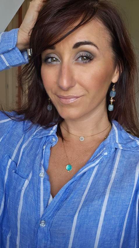 Boucles d’oreilles ANITA perles cubes bleu gris, bijoux fait main - Créations Uniques - Créations Uniques