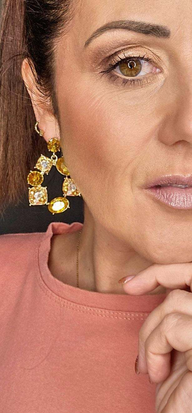 Boucles d’oreilles SKYLAR jaunes brillantes - Créations Uniques