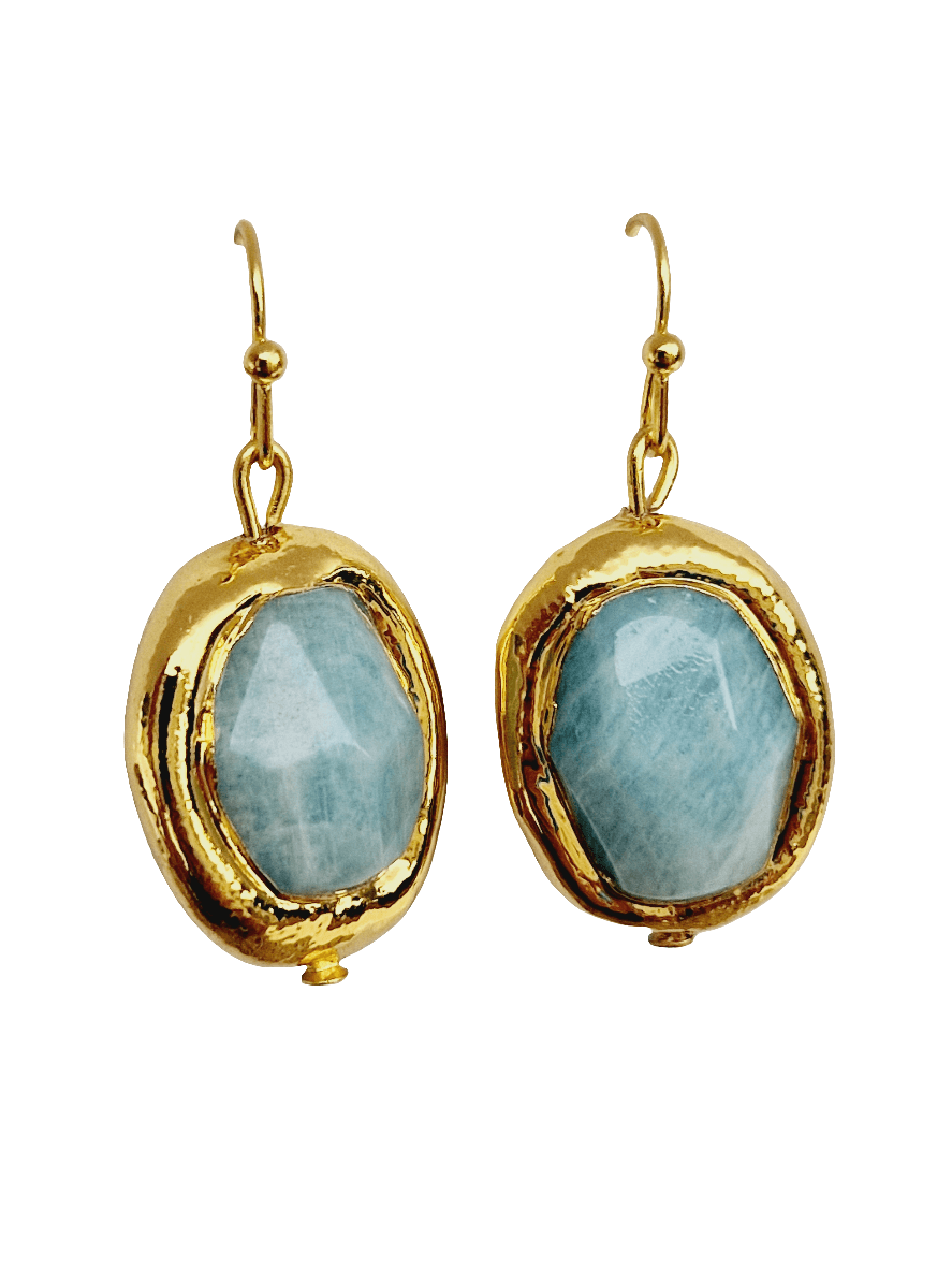 E76516 Boucles d'oreilles Amazonite - Karine Sultan - Créations Uniques