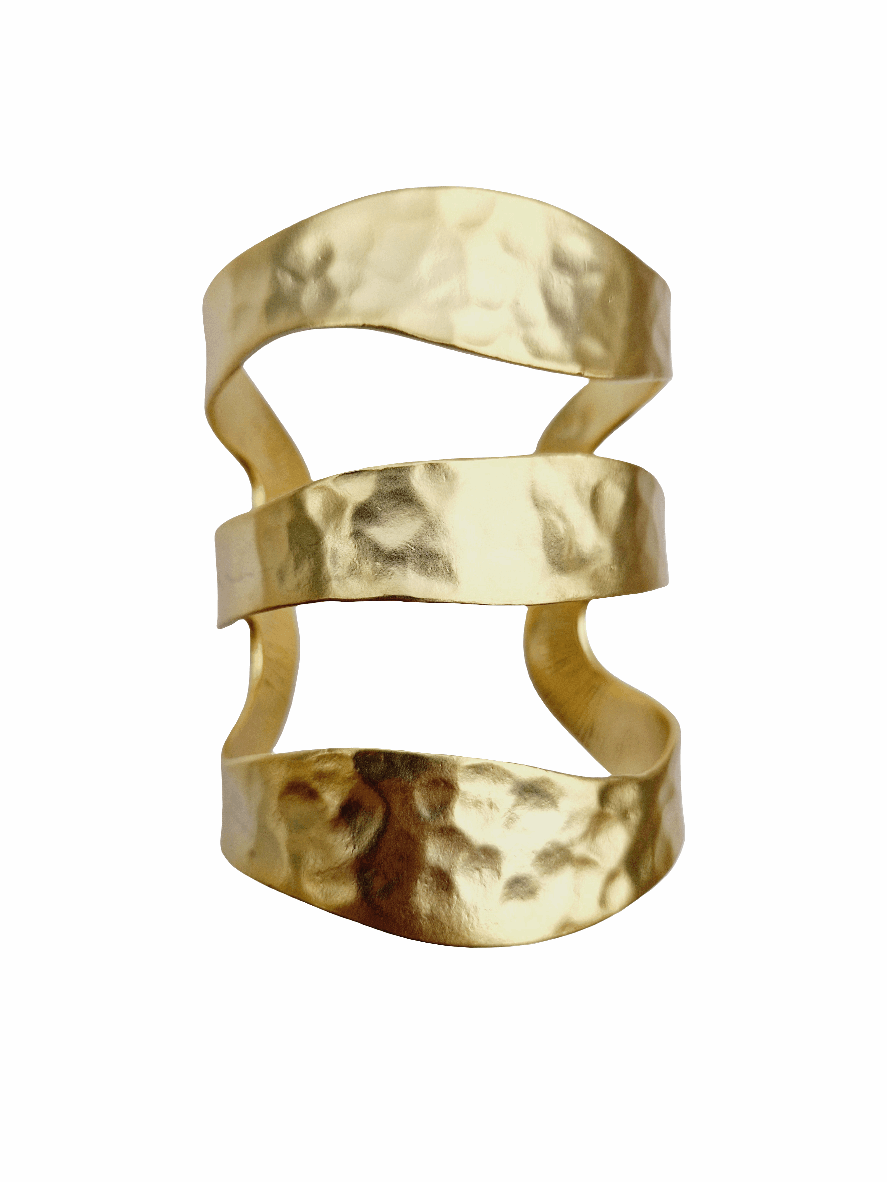 B75001 Bracelet Manchette Trois rangs - Karine Sultan - Créations Uniques