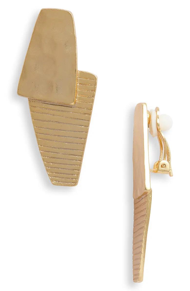 E71066 Boucles d'oreilles clips superposées - Karine Sultan - Créations Uniques