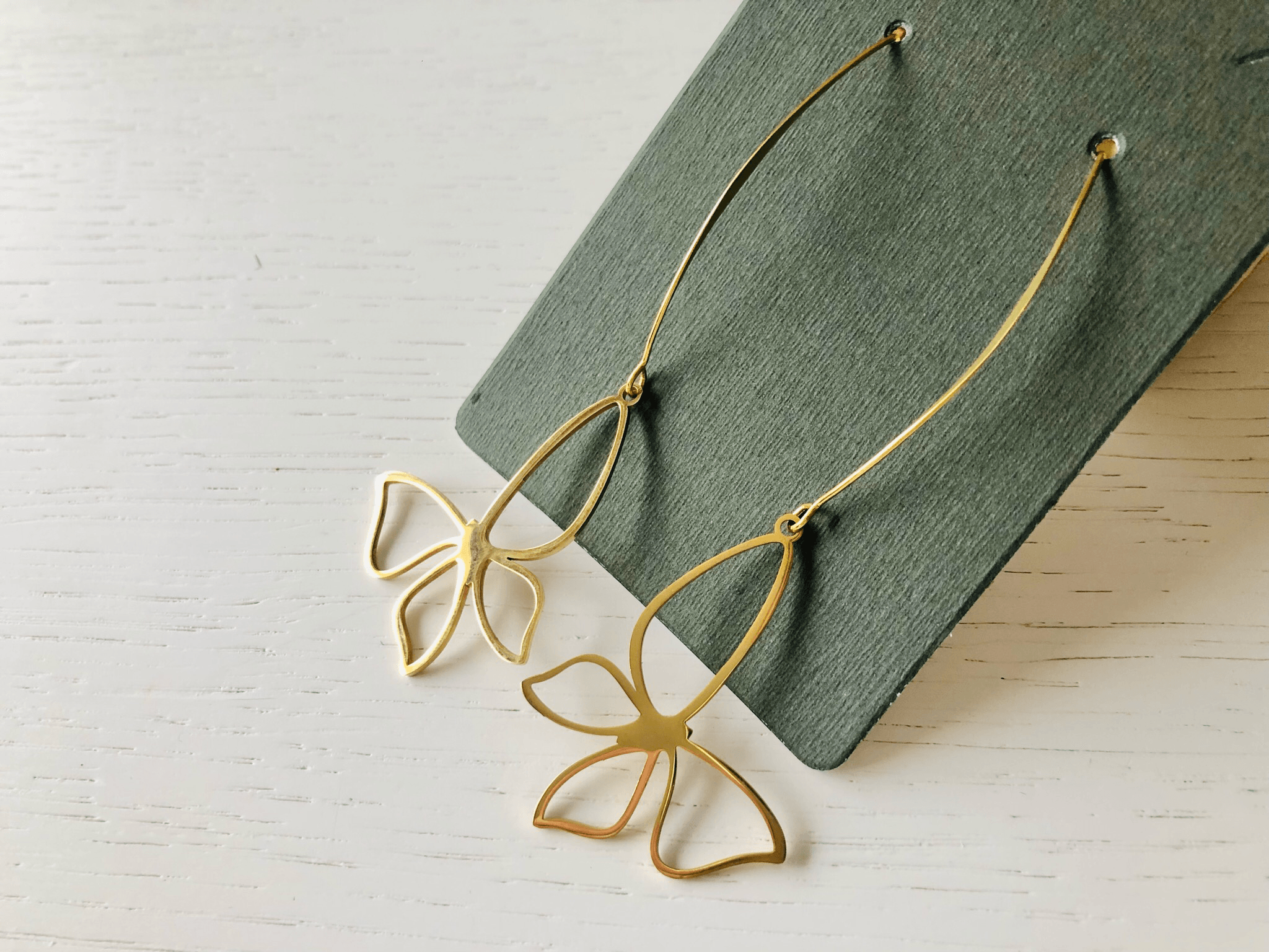 Boucles d’oreilles KATY papillons dorés - Créations Uniques - Créations Uniques