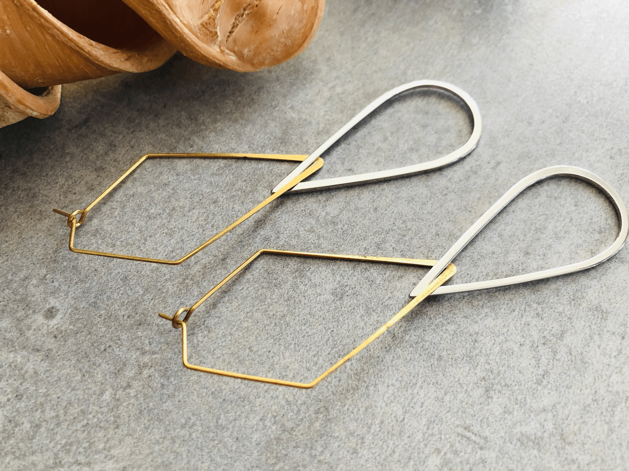 Boucles d’oreilles ROMANE stylées et géométriques - Créations Uniques - Créations Uniques