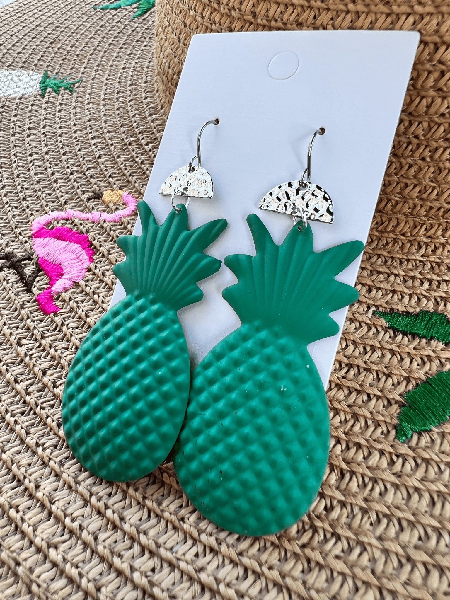 Boucles d’oreilles BRENDA ananas verts - Créations Uniques - Créations Uniques