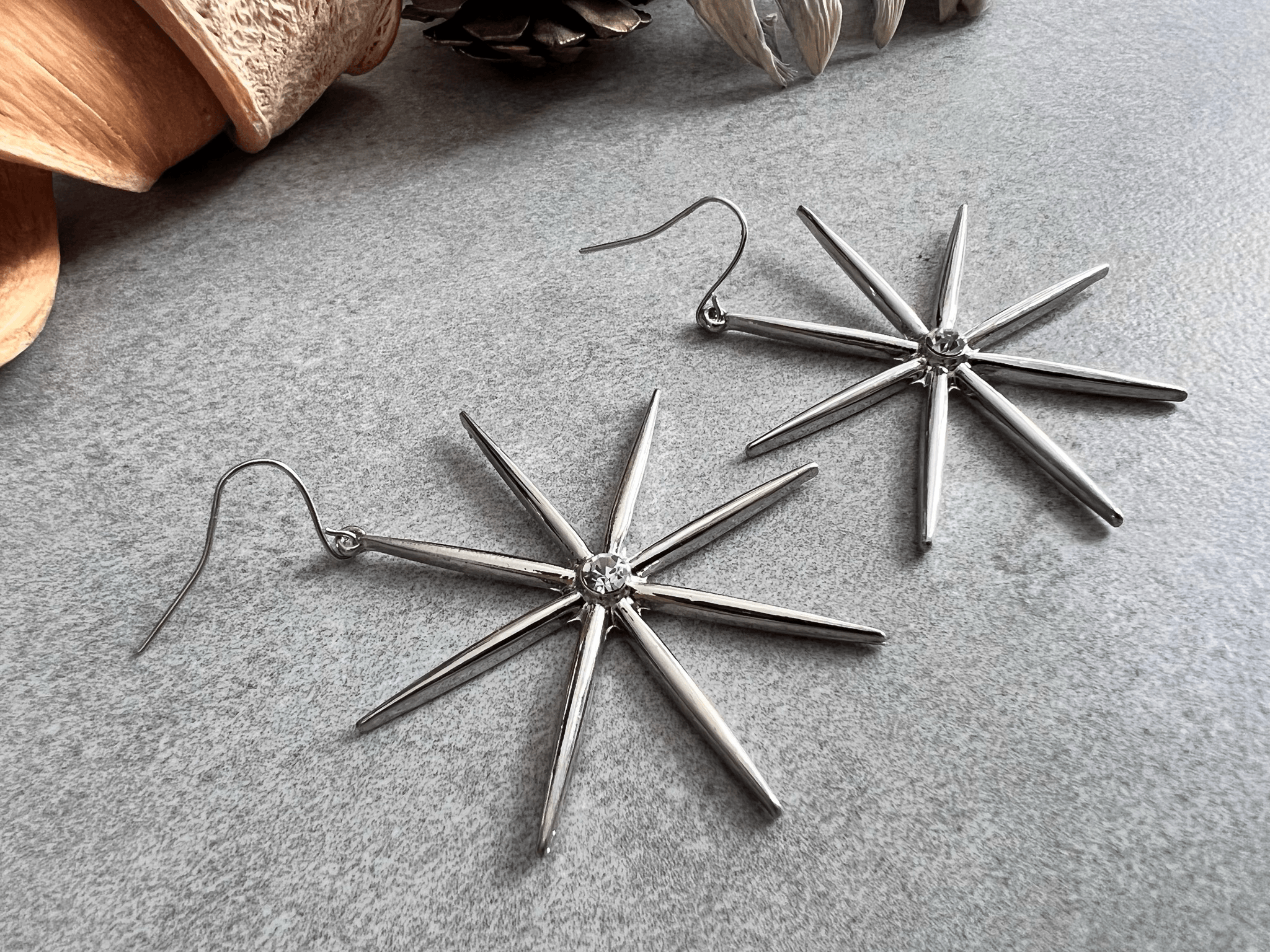 Boucles d’oreilles VENUS étoiles argentées - Créations Uniques