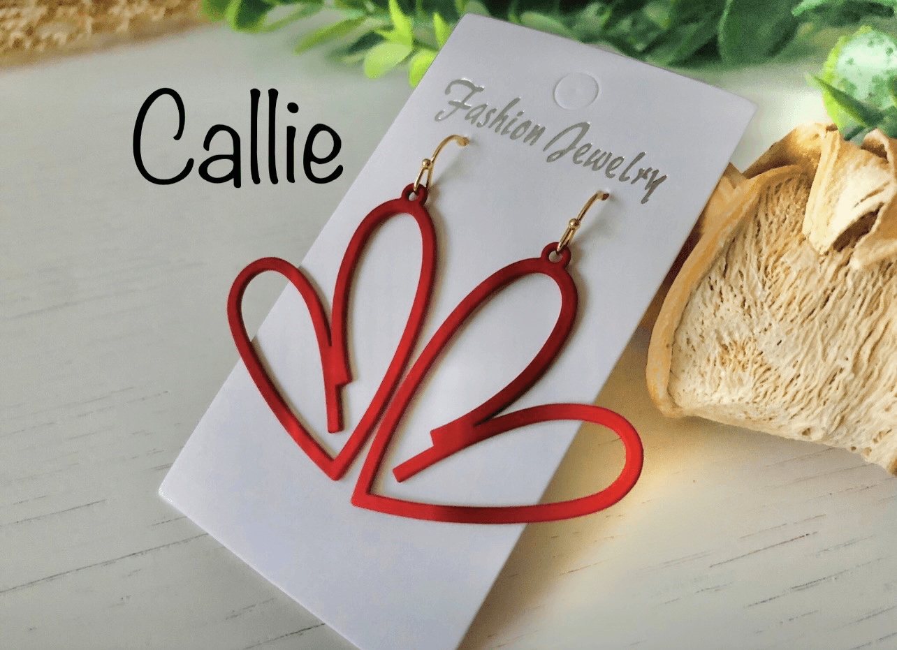 Boucles d’oreilles CALLIE cœurs rouges - Créations Uniques - Créations Uniques