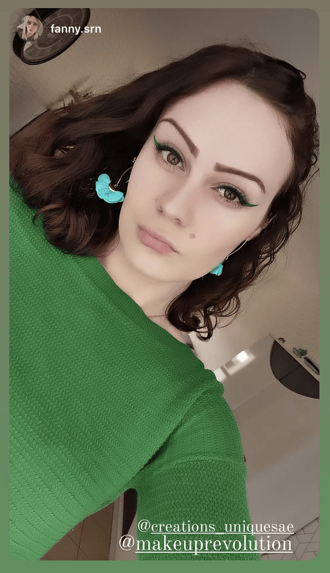 Boucles d’oreilles EDIE pampilles tissu vertes - Créations Uniques - Créations Uniques