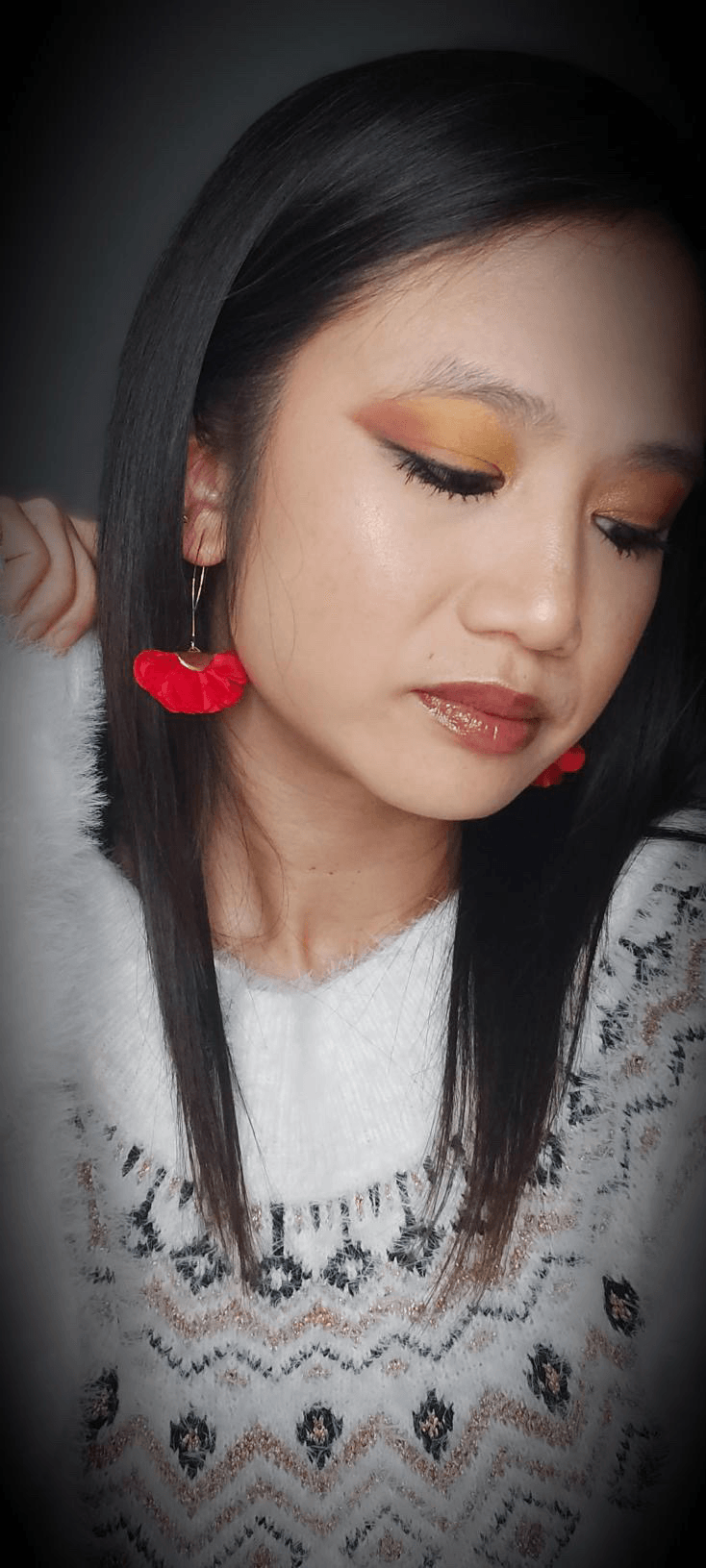 Boucles d’oreilles RIHANNA pampilles tissu rouge - Créations Uniques - Créations Uniques