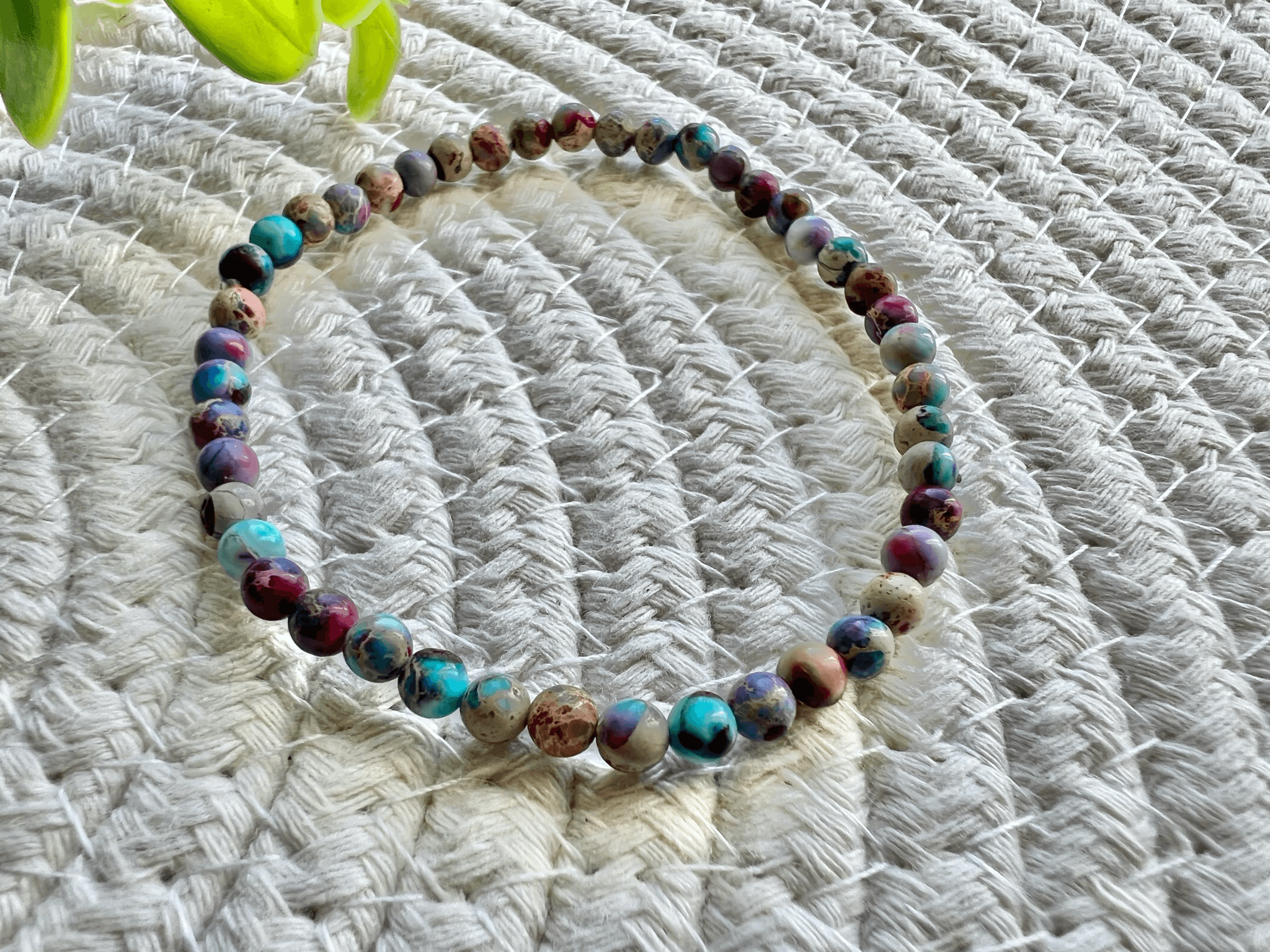 Bracelet GRENADINES Perles minérales jaspe impérial. - Créations Uniques