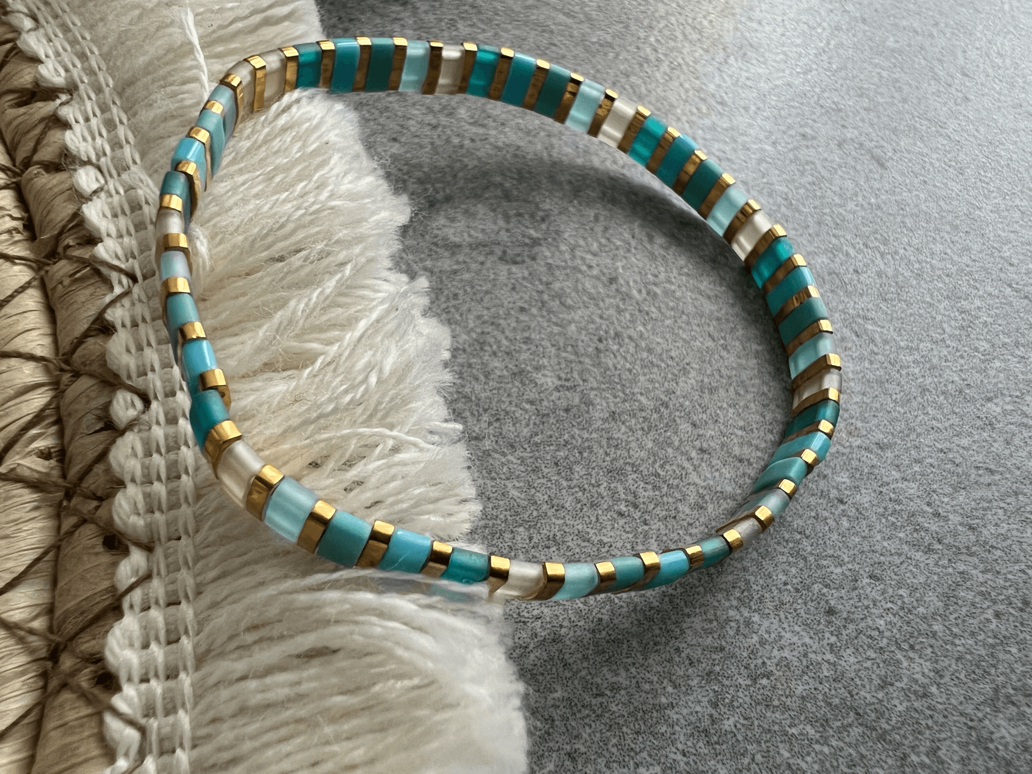 Bracelet VALENCIA perles bleues - Créations Uniques