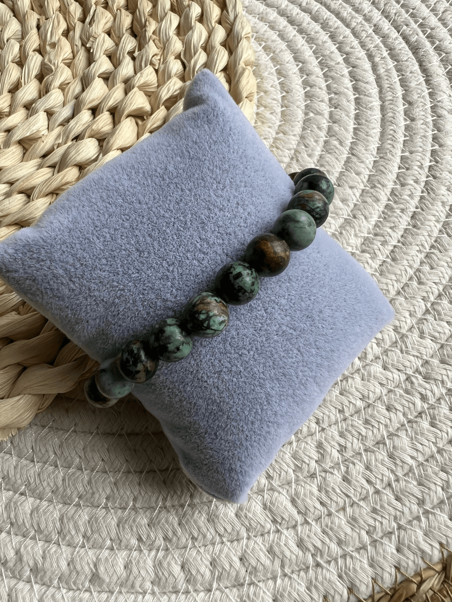 Bracelet MILAN - Perles minérales Turquoise d’Afrique - Créations Uniques