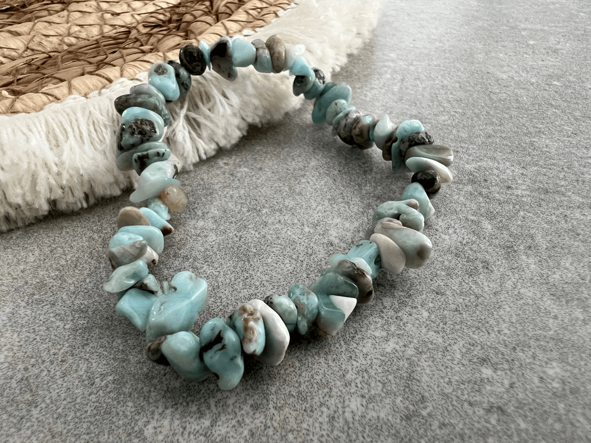 Bracelet ATACAMA - perles minérales Larimar - Créations Uniques