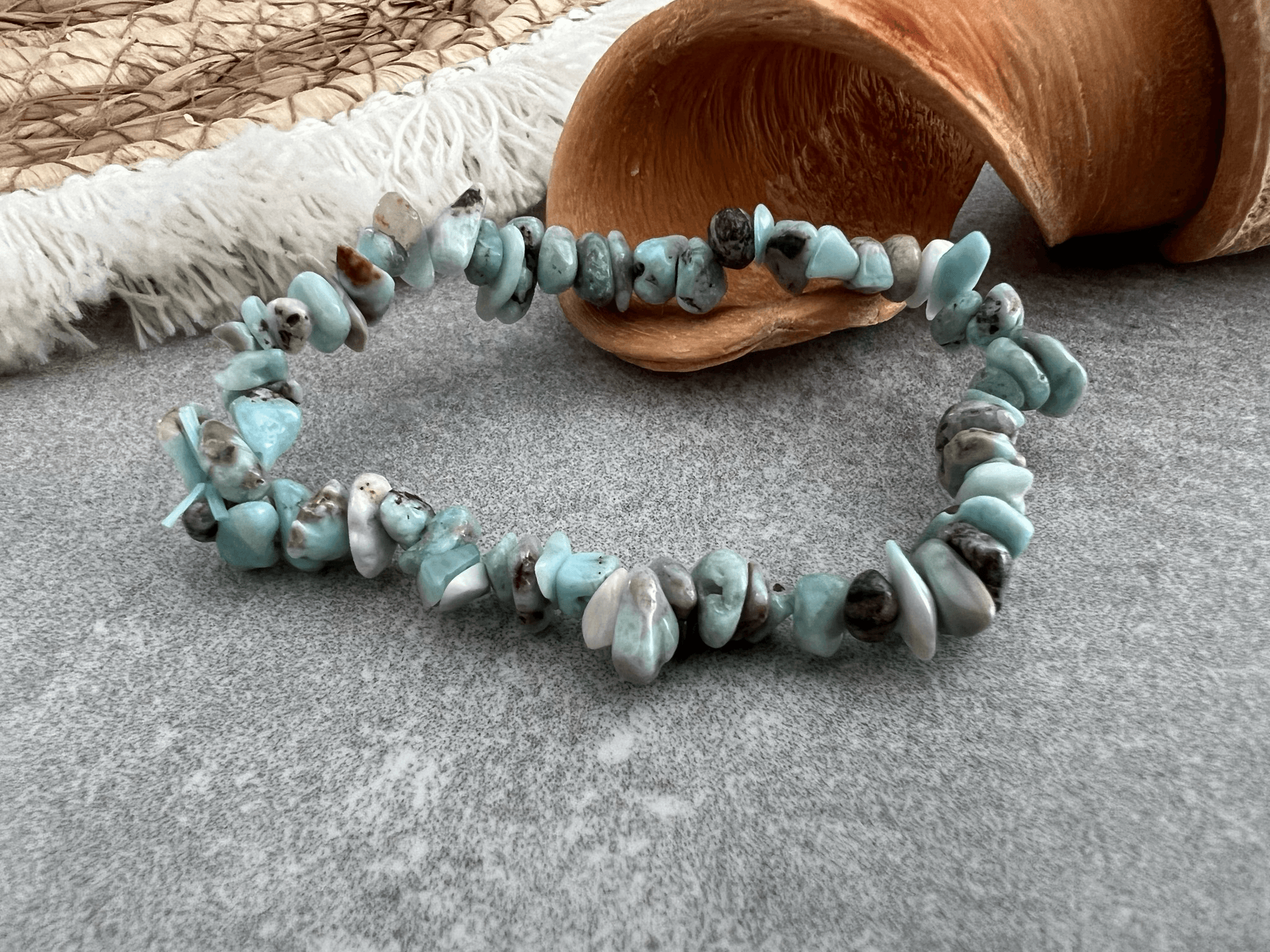 Bracelet ATACAMA - perles minérales Larimar - Créations Uniques
