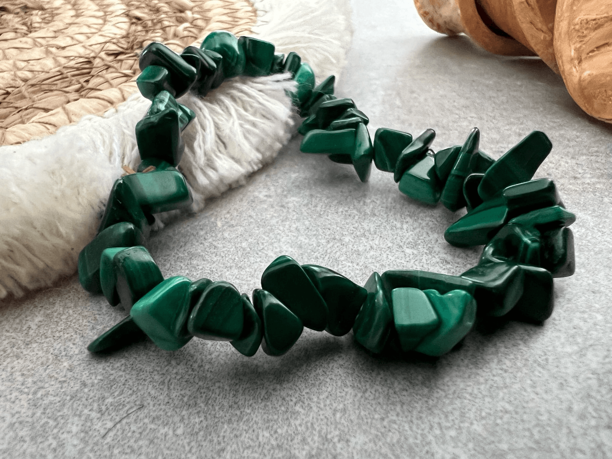 Bracelet ATACAMA - Perles minérales Malachite - Créations Uniques