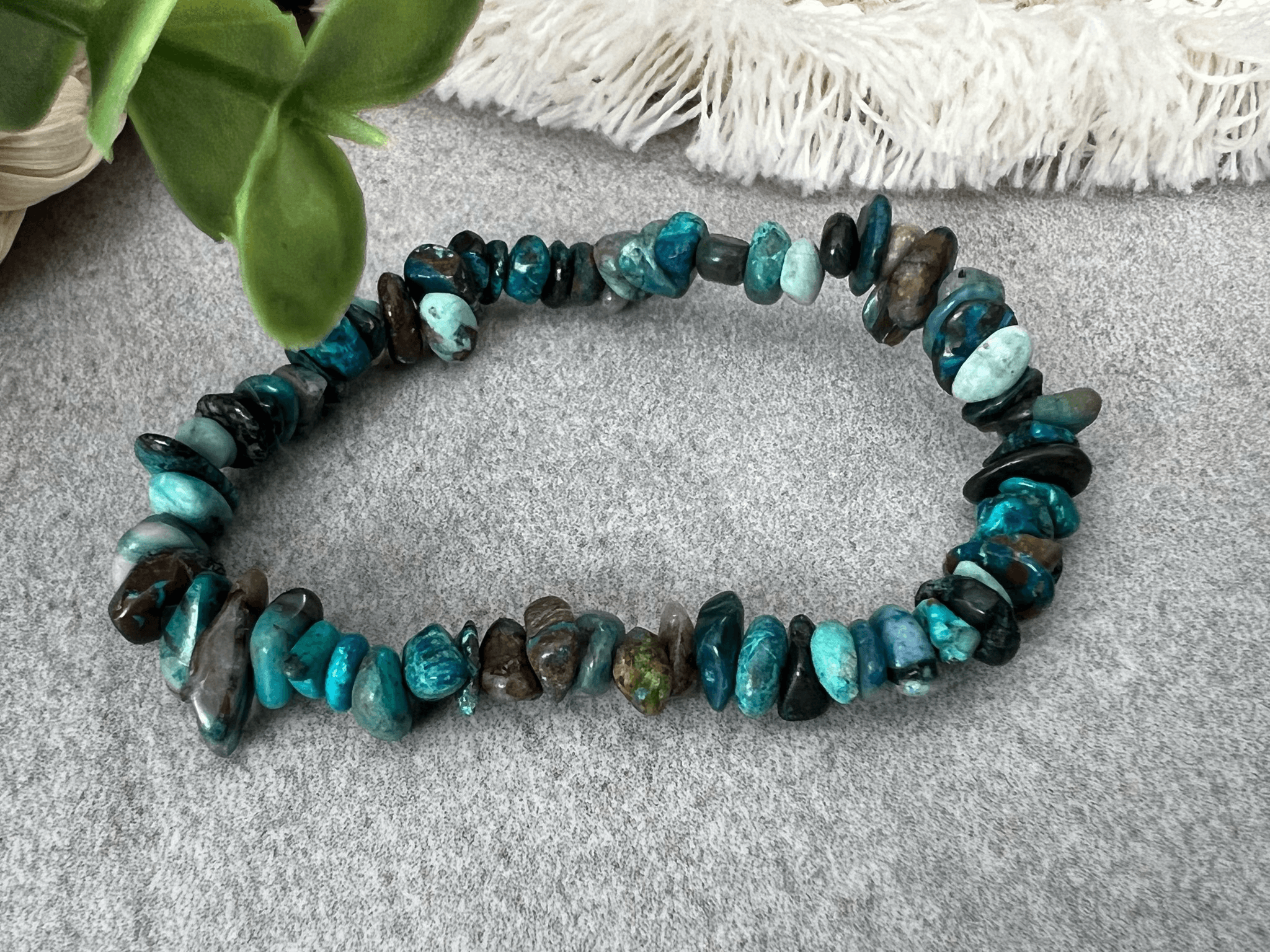 Bracelet ATACAMA - perles minérales Chyysocolle - Créations Uniques