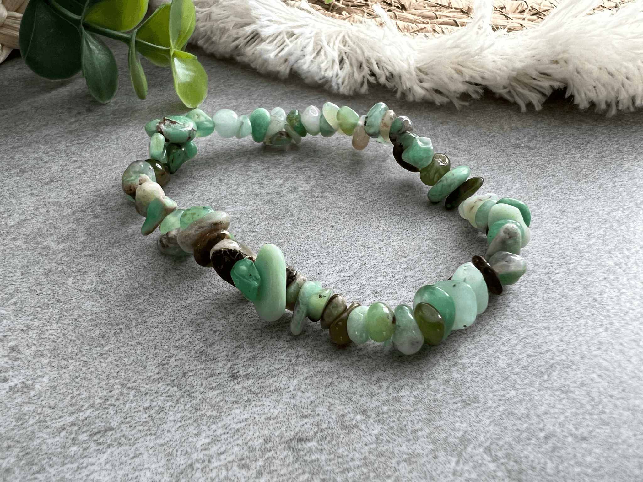Bracelet ATACAMA - perles minérales Chrysoprase - Créations Uniques