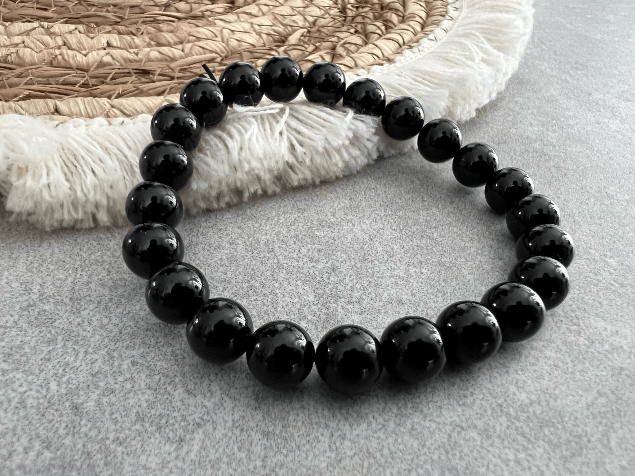 Bracelet ARABIE - perles minérales Tourmaline noire - Créations Uniques