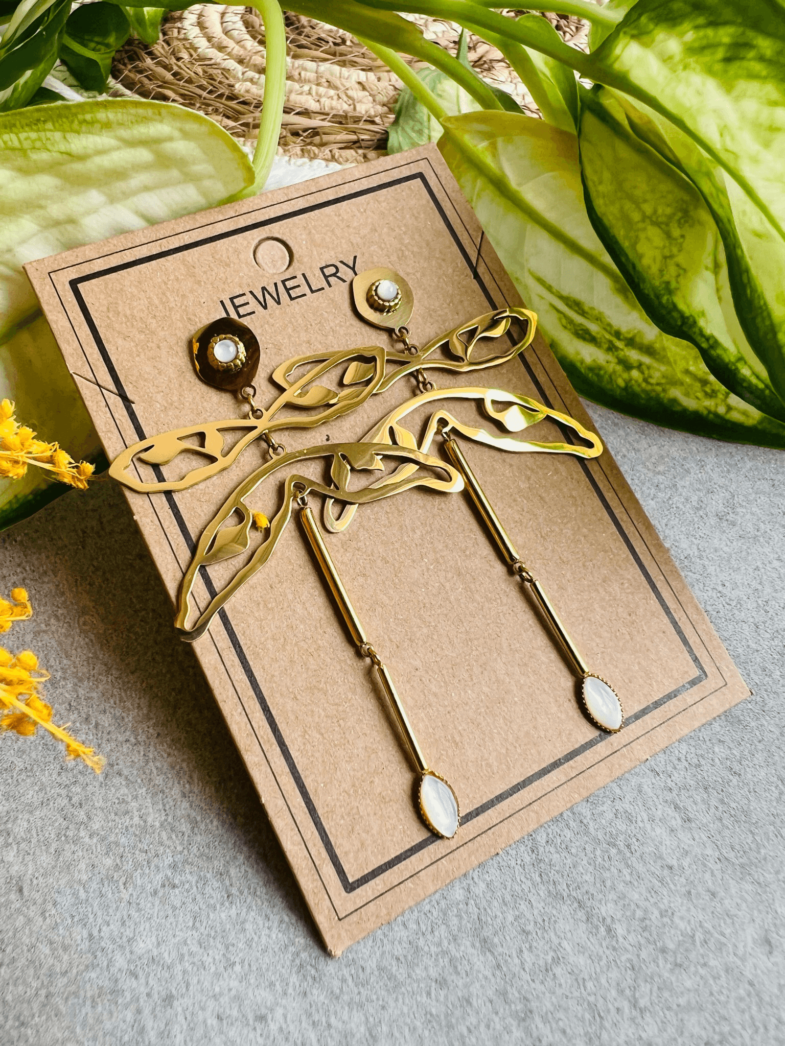 Boucles d’oreilles CHARLIE grandes libellules dorées - Créations Uniques