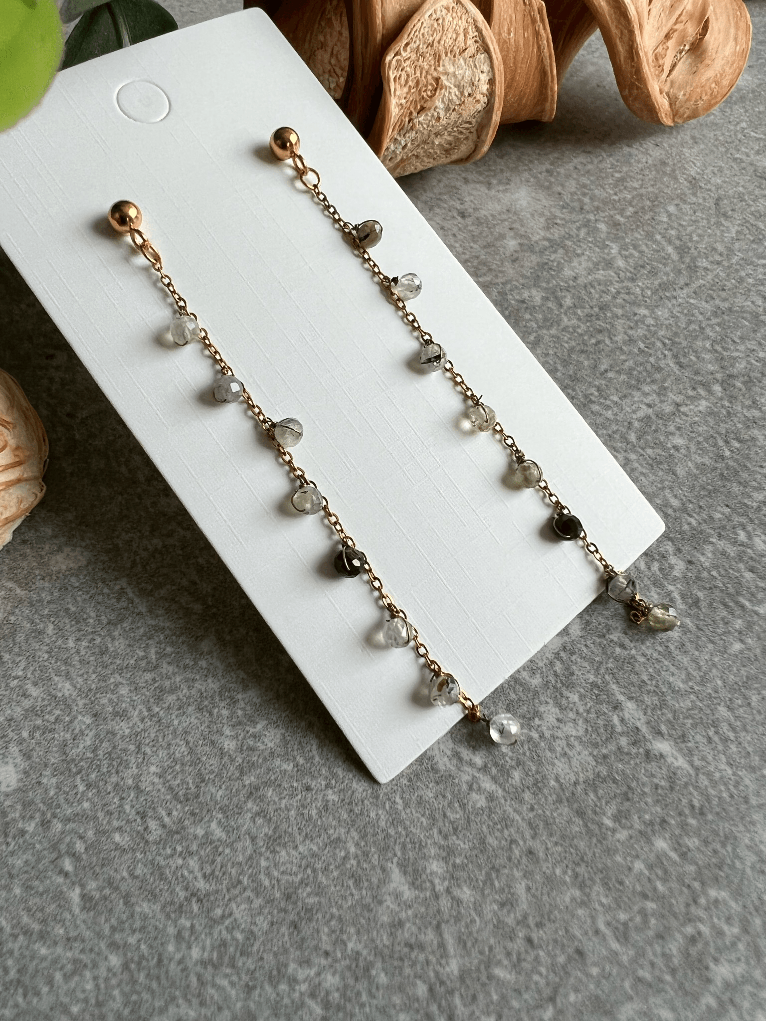 Boucles d’oreilles ALEXIANE perles fines sur chaînes - Créations Uniques