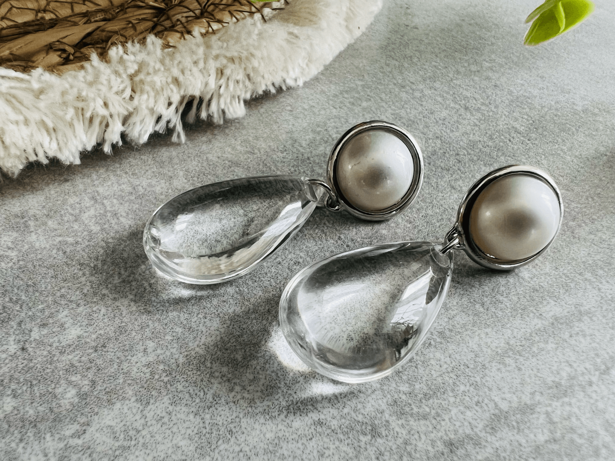 Boucles d’oreilles TALLULAH gouttes transparentes - Créations Uniques