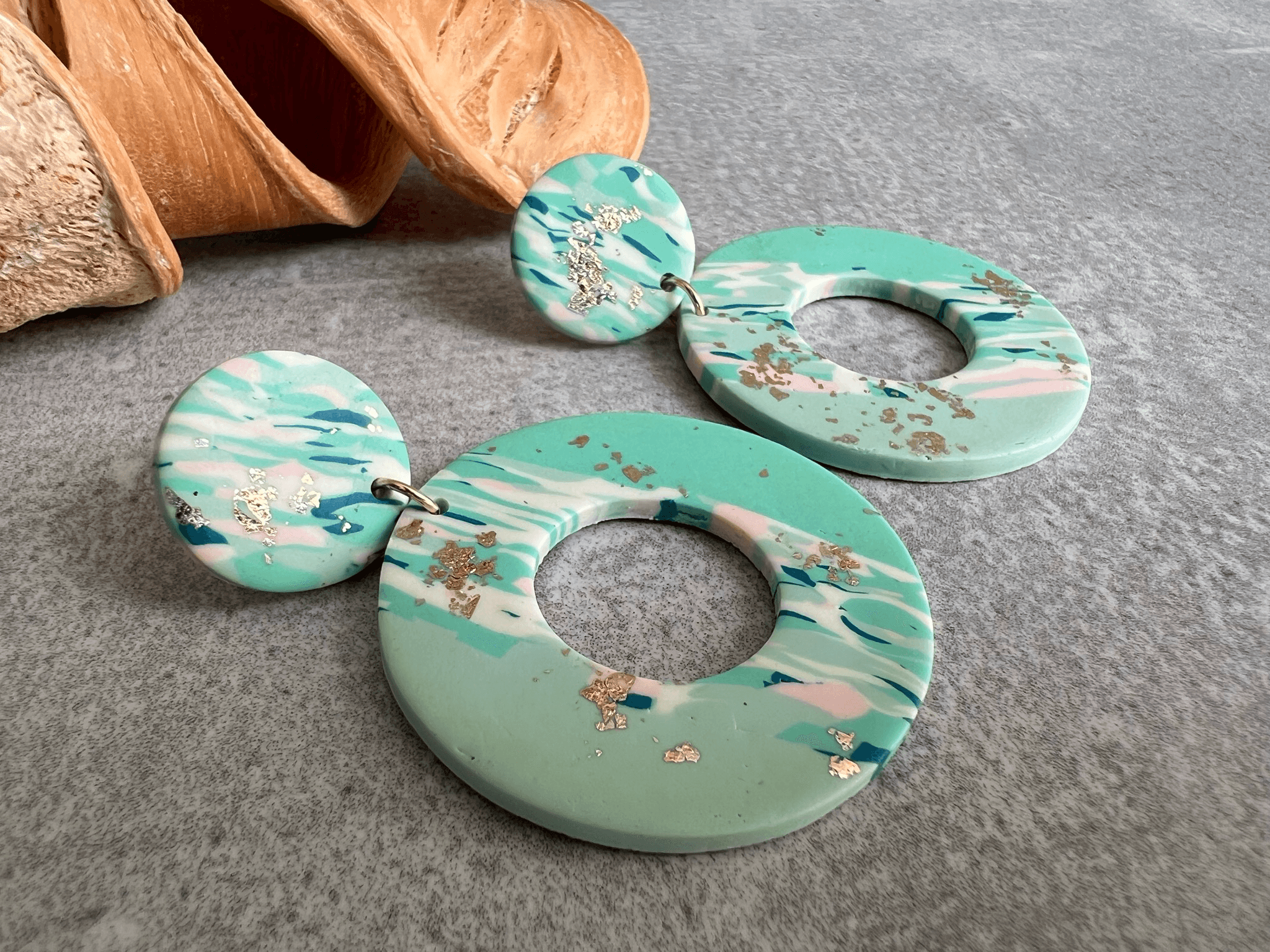 Boucles d’oreilles polymère LÉONTINE - Créations Uniques