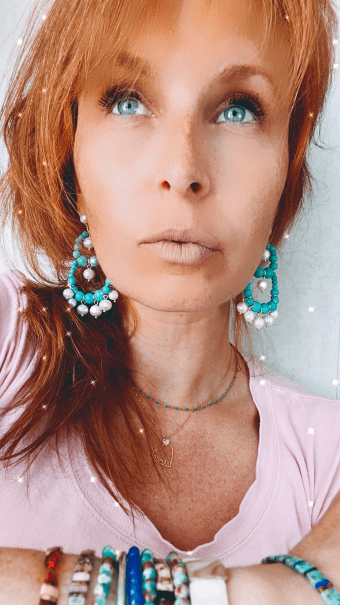 Boucles d’oreilles SORENE perles bleues - Créations Uniques