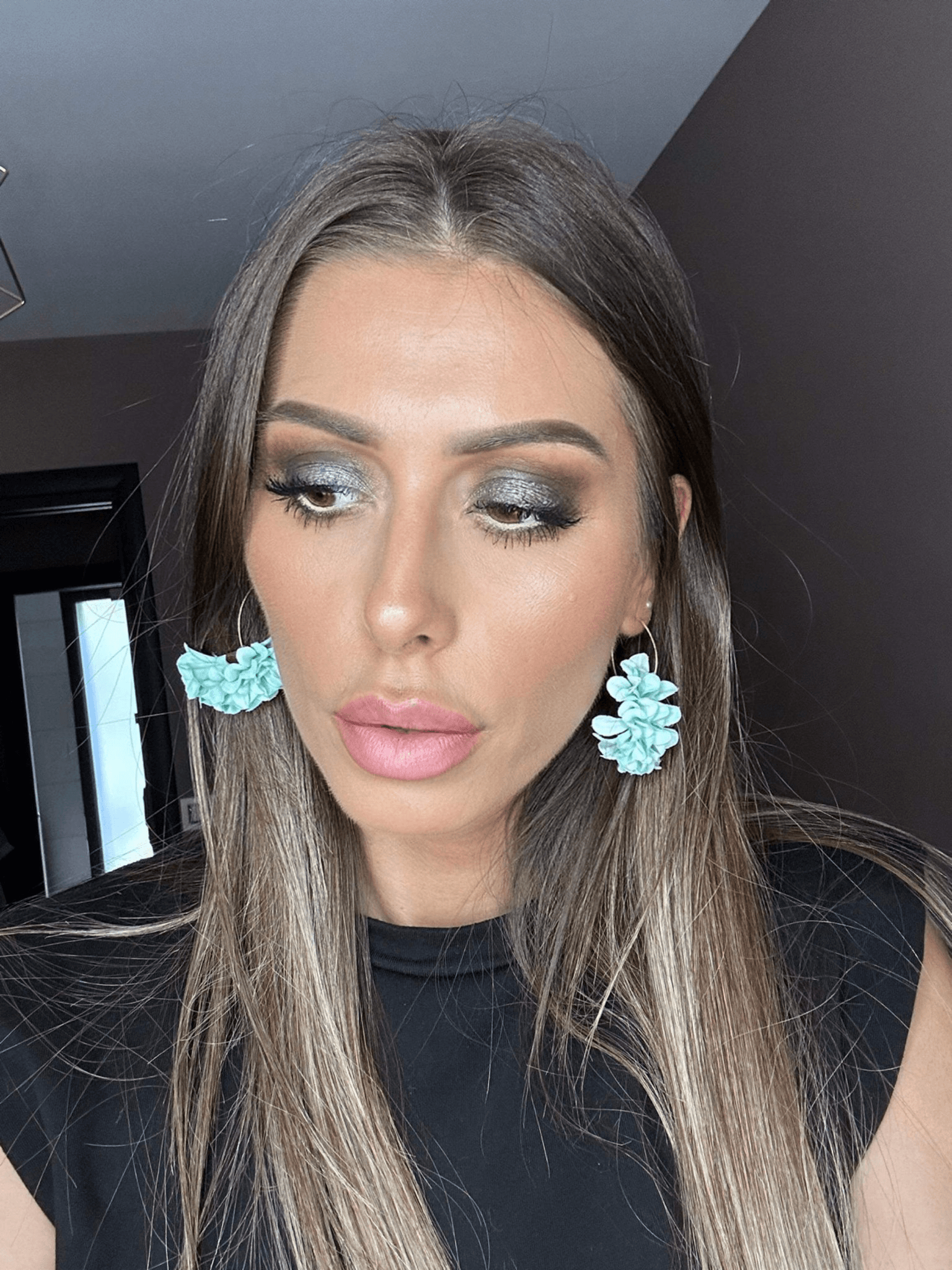 Boucles d’oreilles CHANTALE pampilles tissu vert clair - Créations Uniques