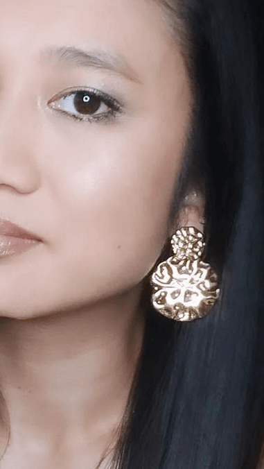 Boucles d’oreilles JADA chic, dorées et martelées - Créations Uniques