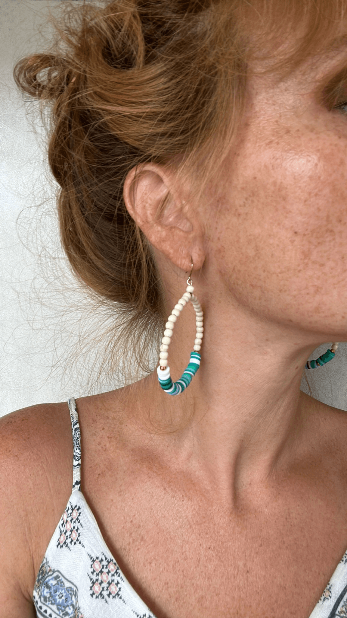 Boucles d’oreilles VERONIK perles polymère turquoise - Créations Uniques - Créations Uniques