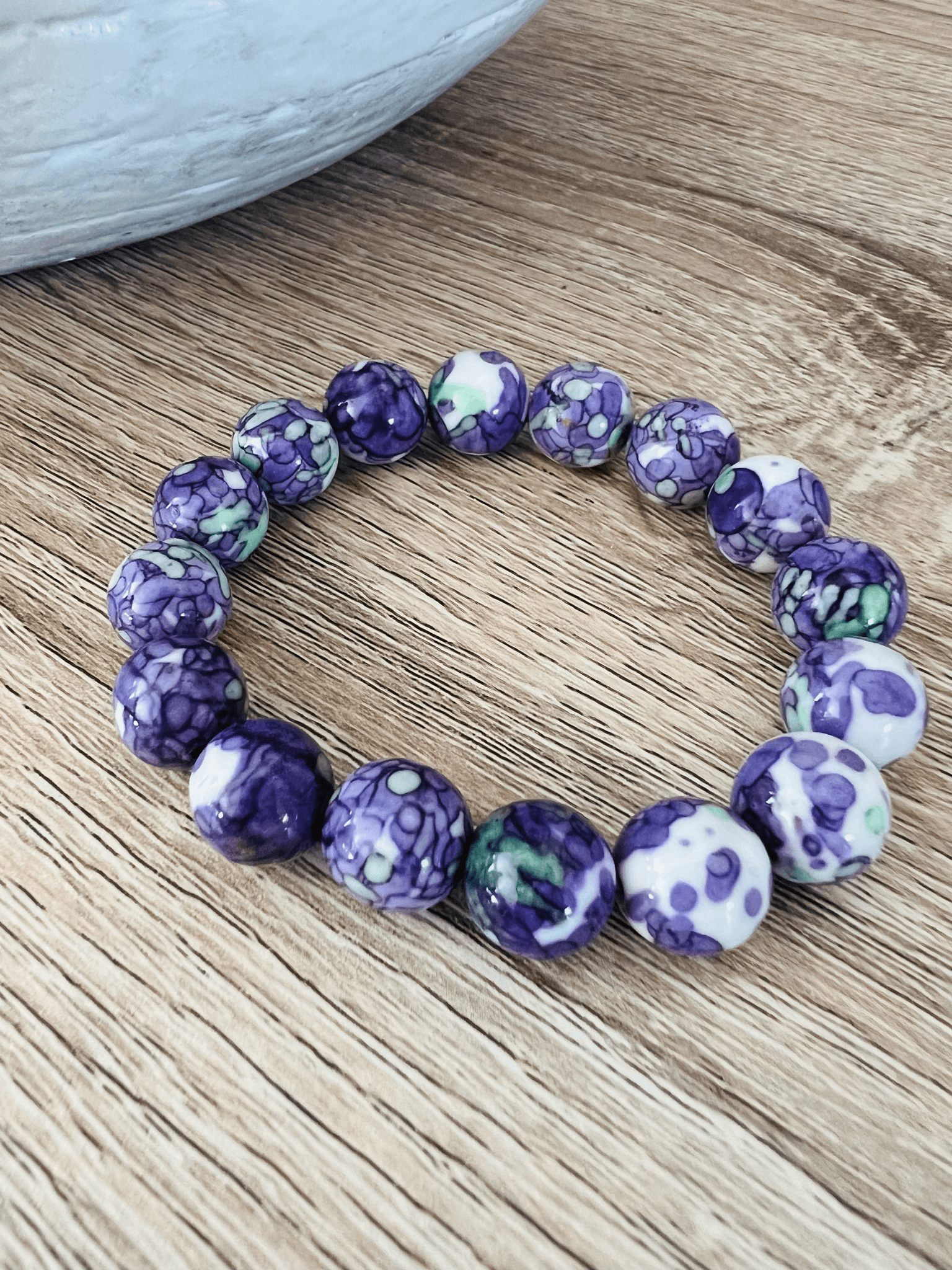 Bracelet VIOLET perles - Créations Uniques