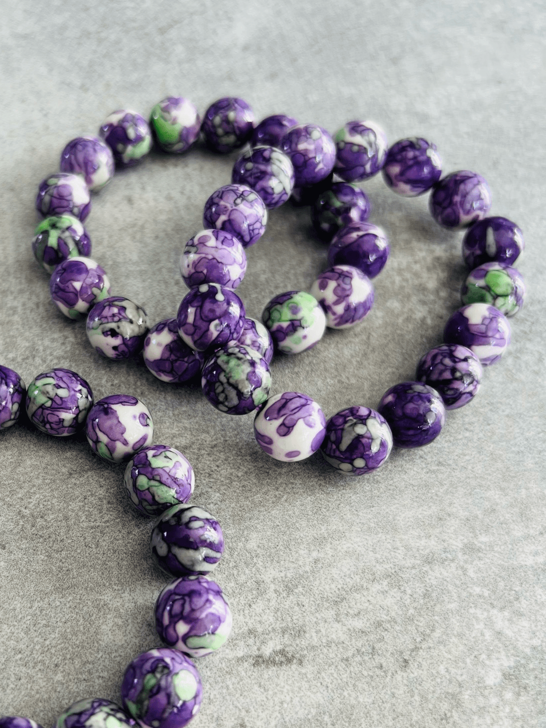 Bracelet VIOLET perles - Créations Uniques