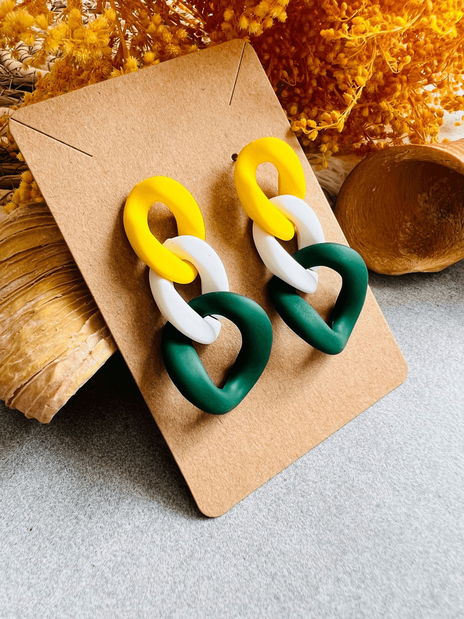 Boucles d’oreilles VIVI maillons colorés - Créations Uniques