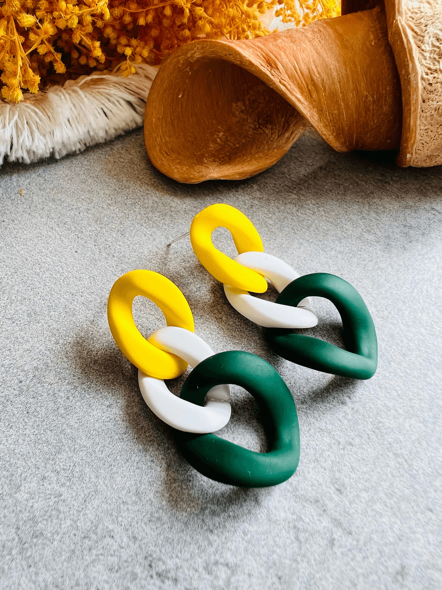 Boucles d’oreilles VIVI maillons colorés - Créations Uniques