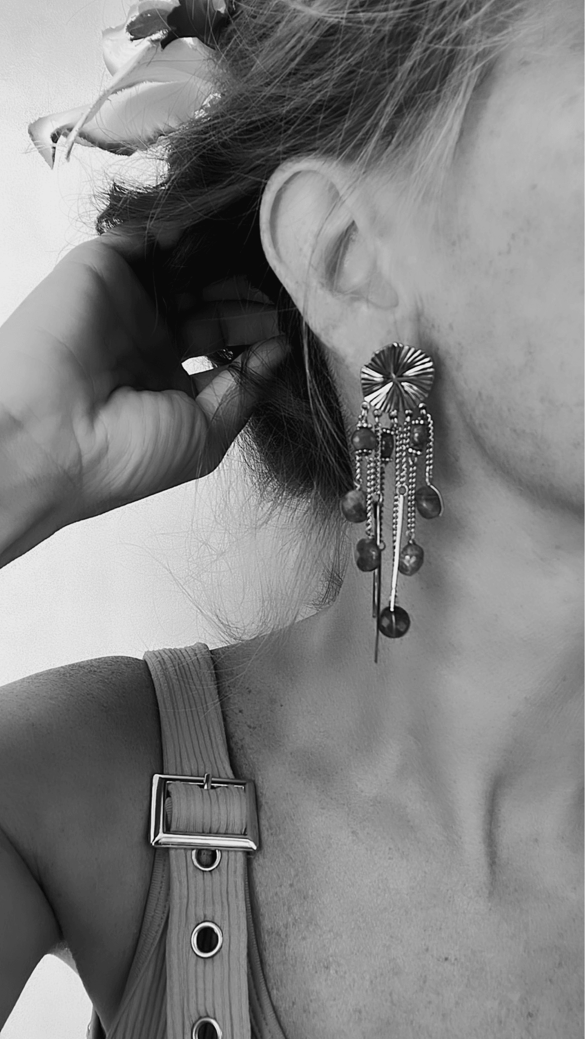 Boucles d’oreilles ANNAH perles violet mauve - Créations Uniques